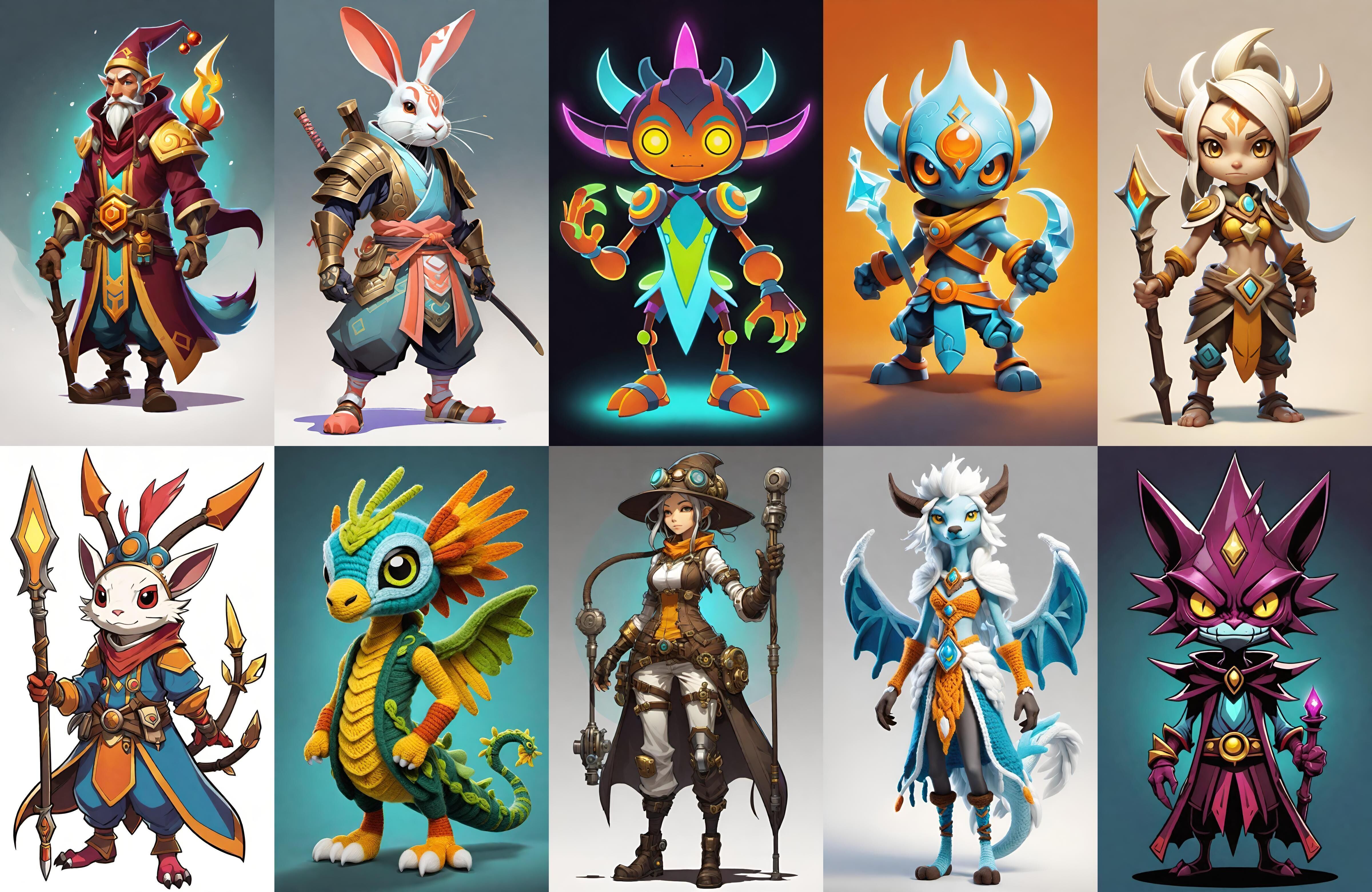 Base warrriorB bundle 7 pack 100 fbx Low-poly 3D model_2