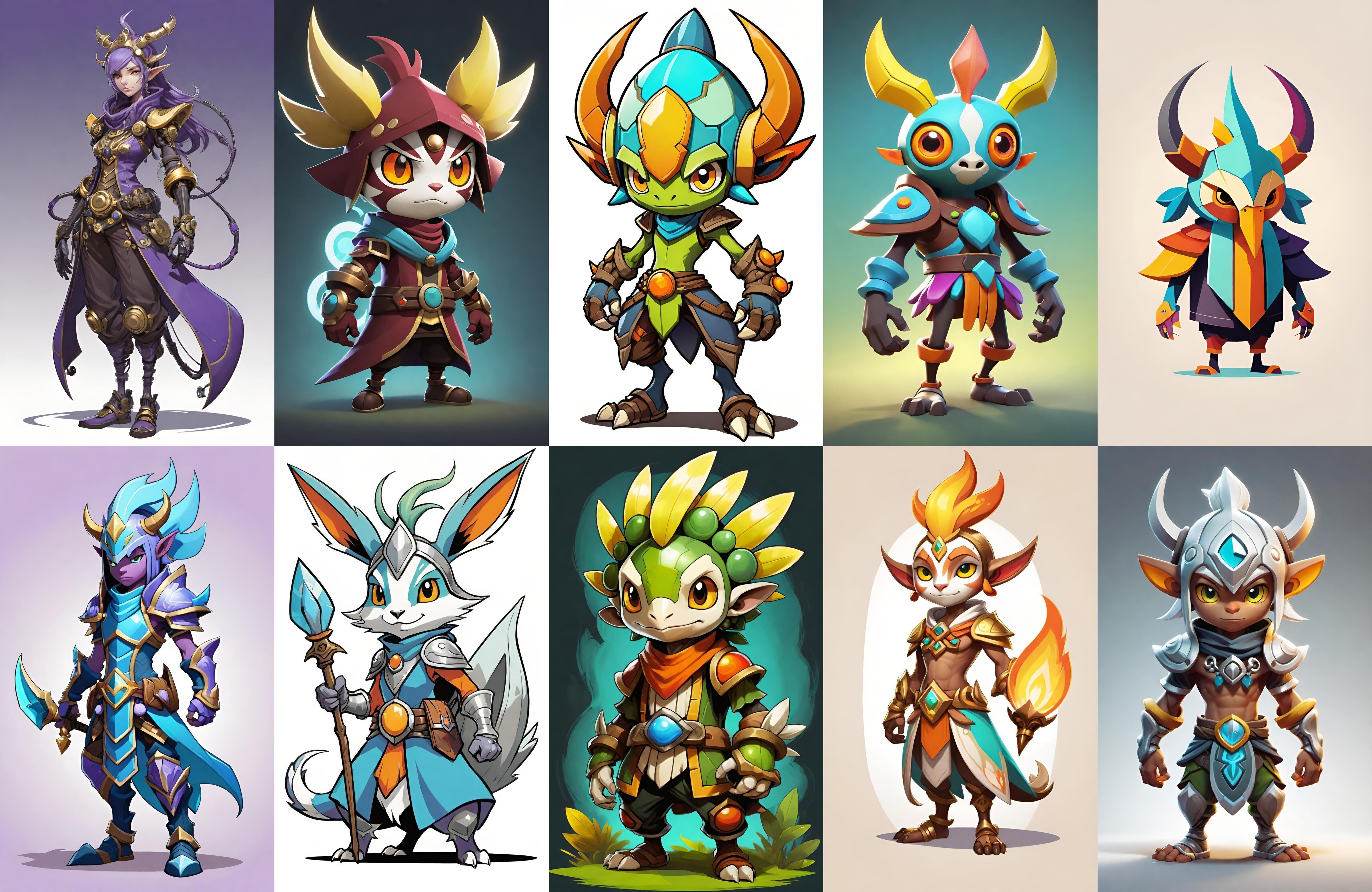 Base warrriorB bundle 7 pack 100 fbx Low-poly 3D model_4