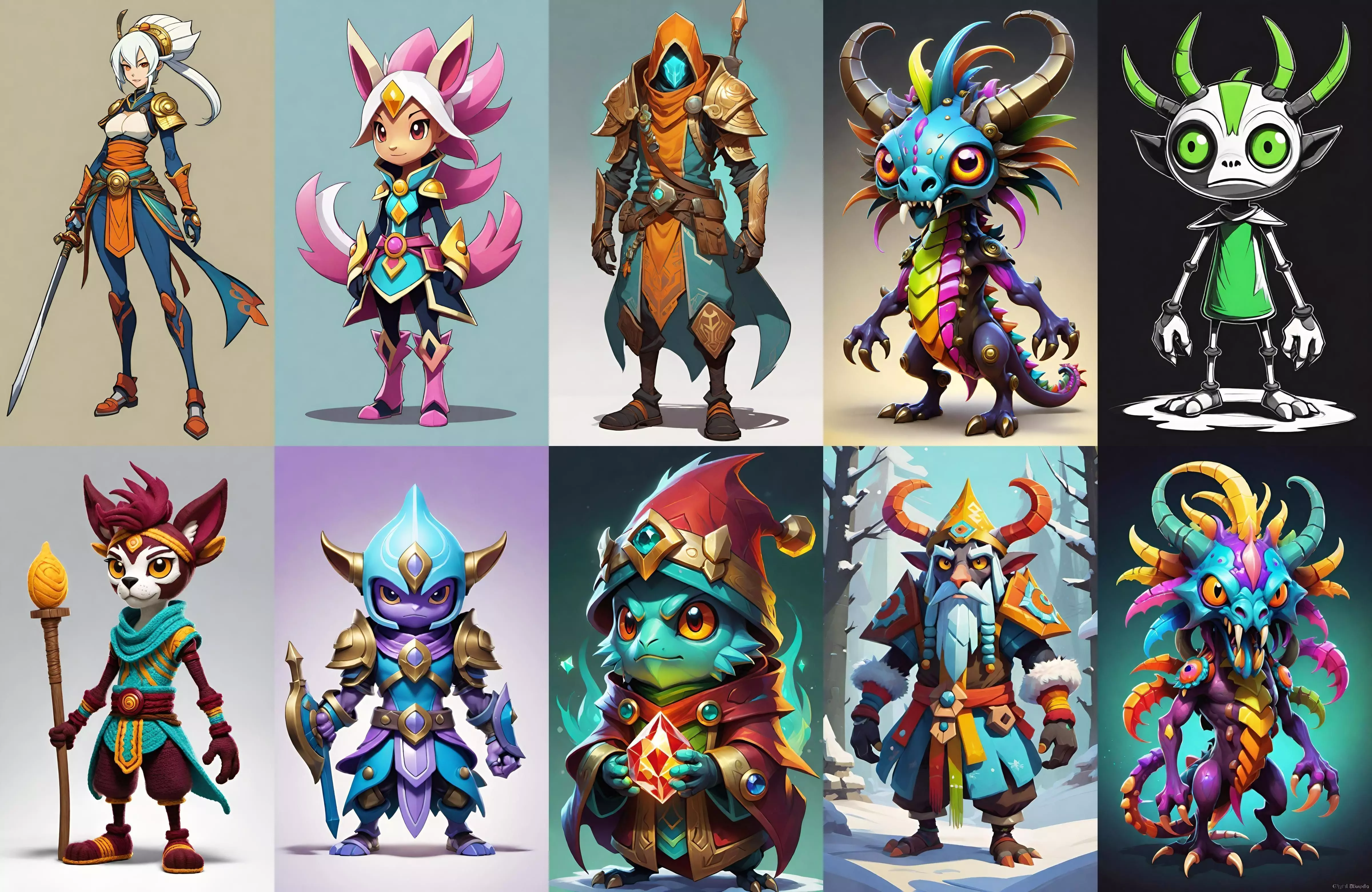 Base warrriorB bundle 7 pack 100 fbx Low-poly 3D model_0