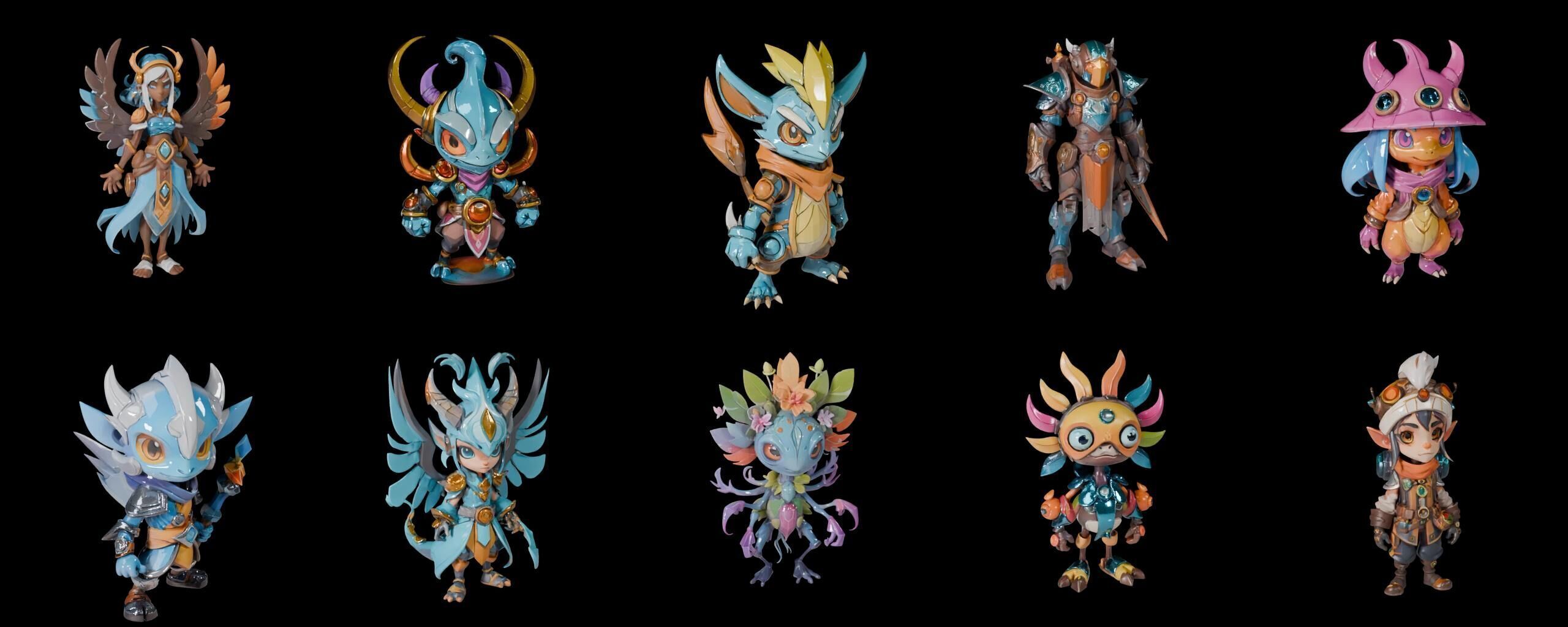 Base warrriorB bundle 7 pack 100 fbx Low-poly 3D model_17