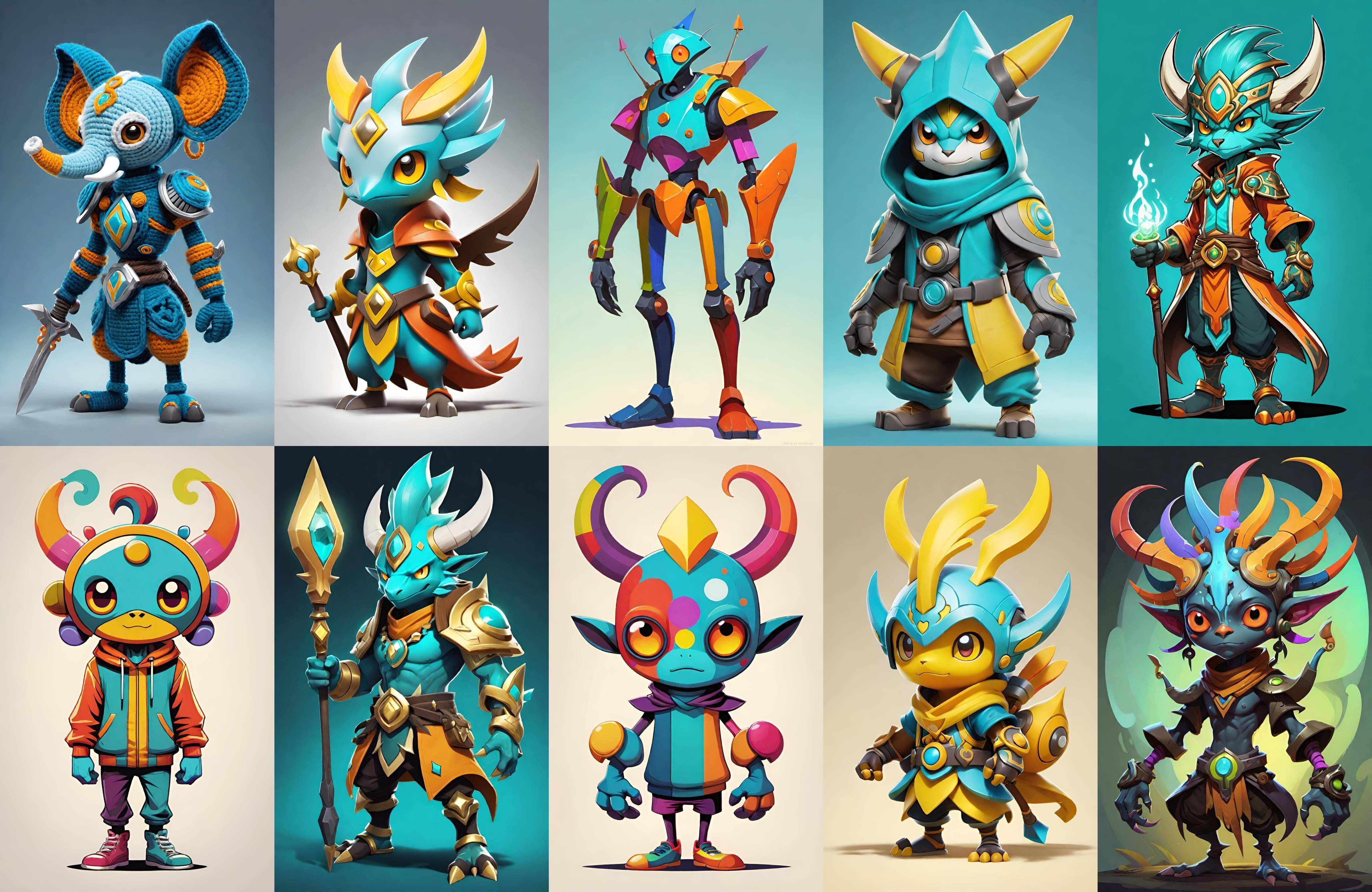 Base warrriorB bundle 7 pack 100 fbx Low-poly 3D model_8