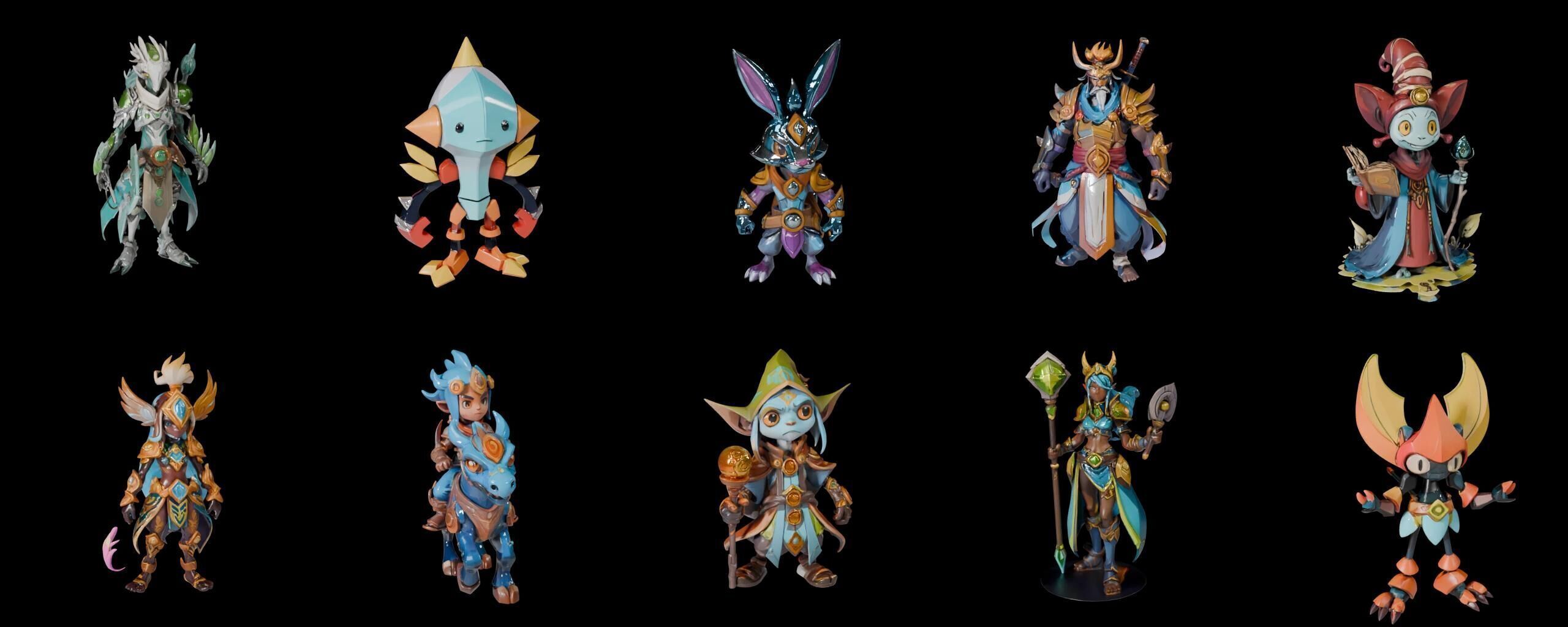 Base warrriorB bundle 7 pack 100 fbx Low-poly 3D model_11