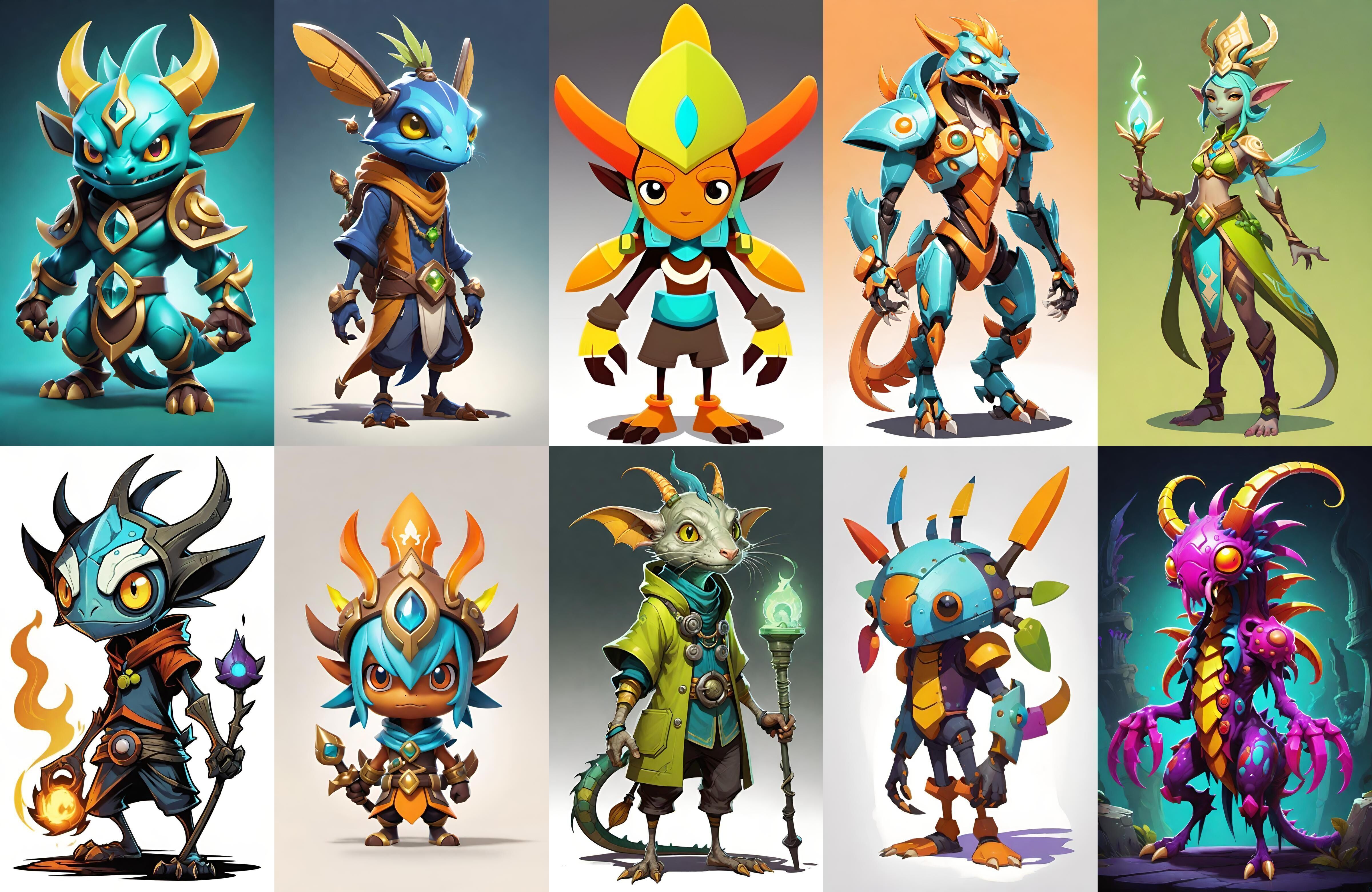 Base warrriorB bundle 7 pack 100 fbx Low-poly 3D model_12