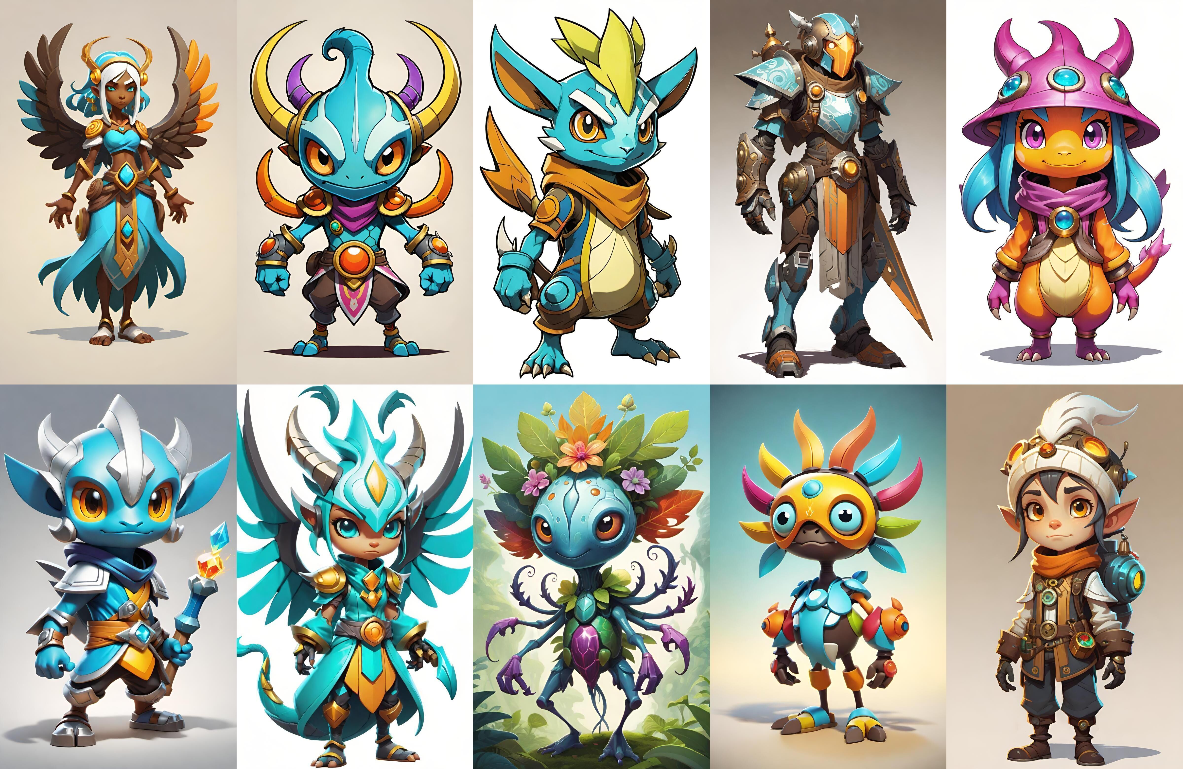 Base warrriorB bundle 7 pack 100 fbx Low-poly 3D model_16