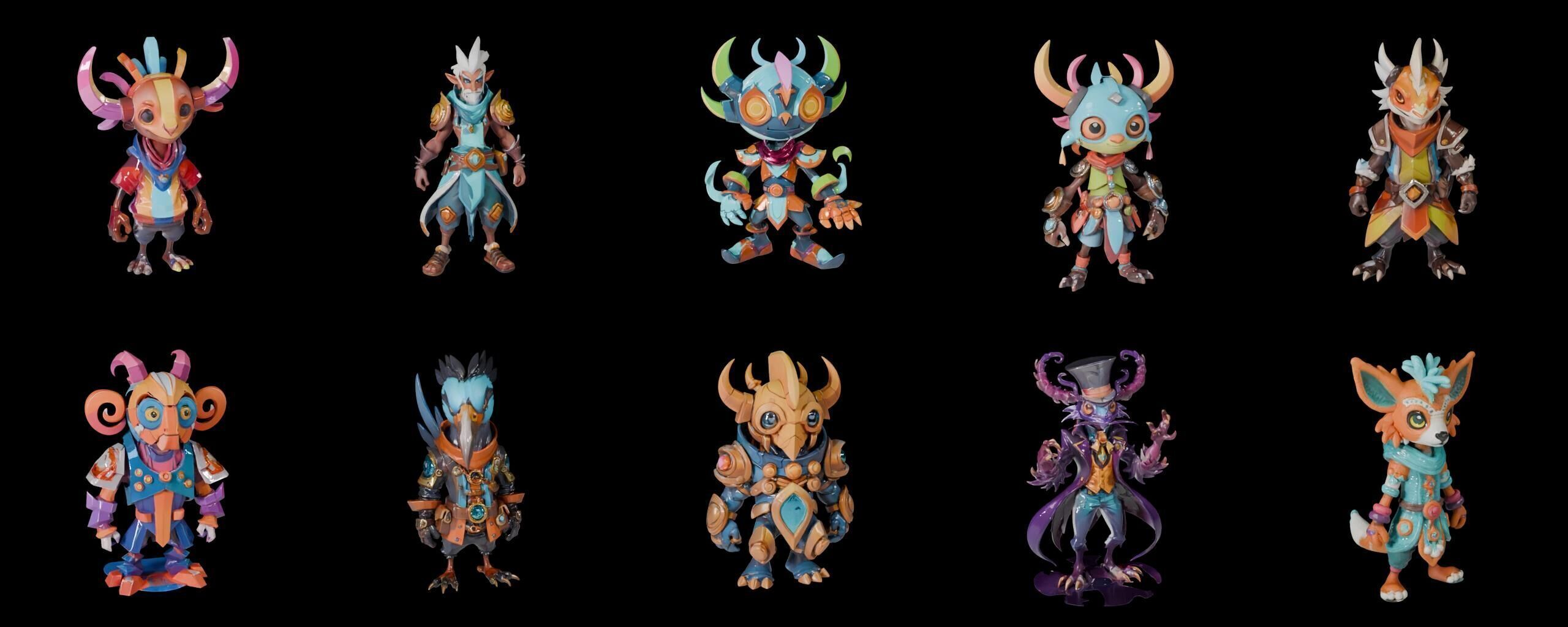 Base warrriorB bundle 7 pack 100 fbx Low-poly 3D model_19