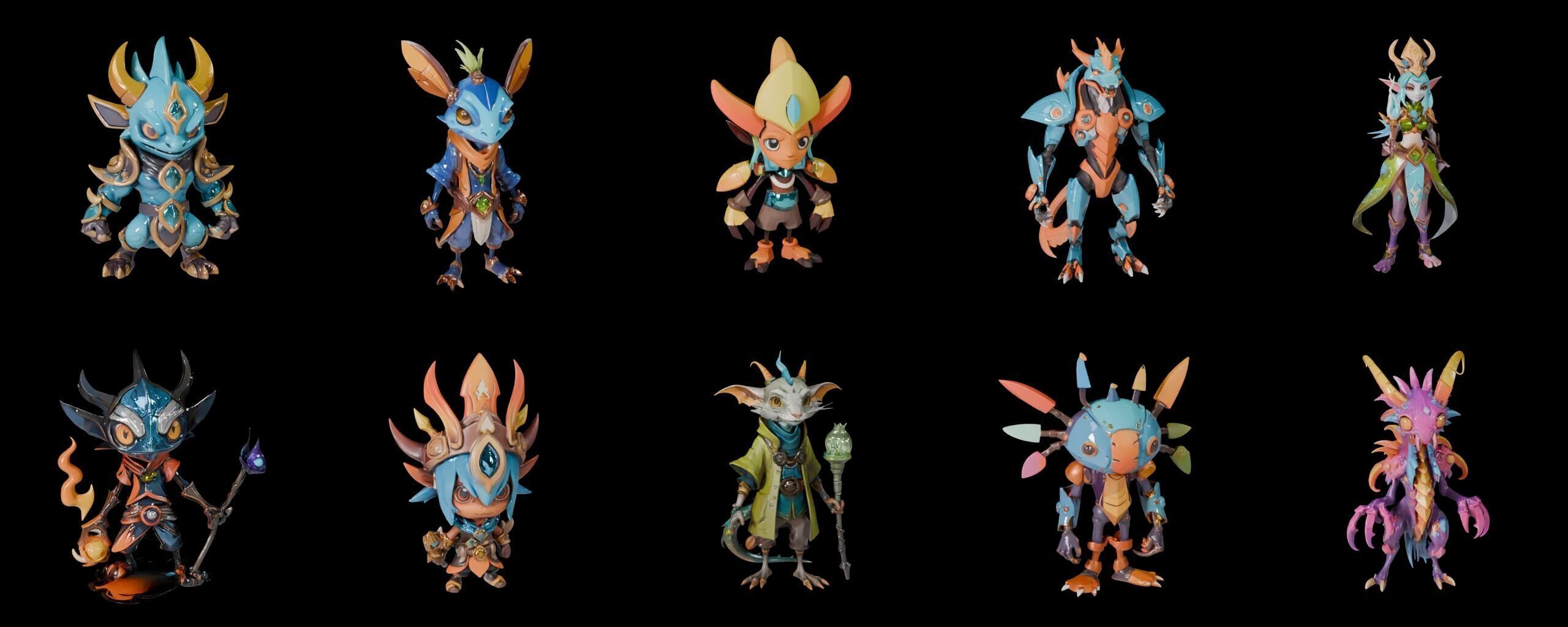 Base warrriorB bundle 7 pack 100 fbx Low-poly 3D model_13