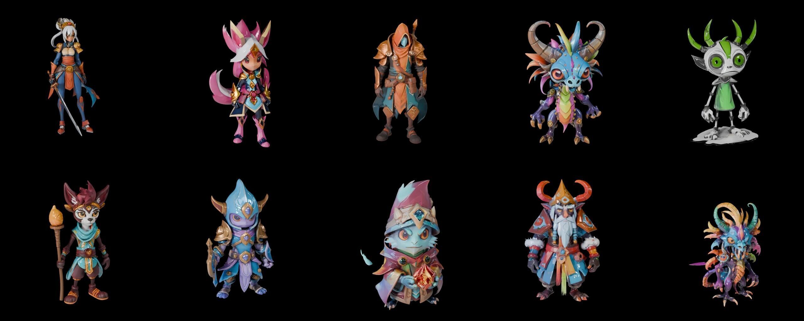 Base warrriorB bundle 7 pack 100 fbx Low-poly 3D model_1