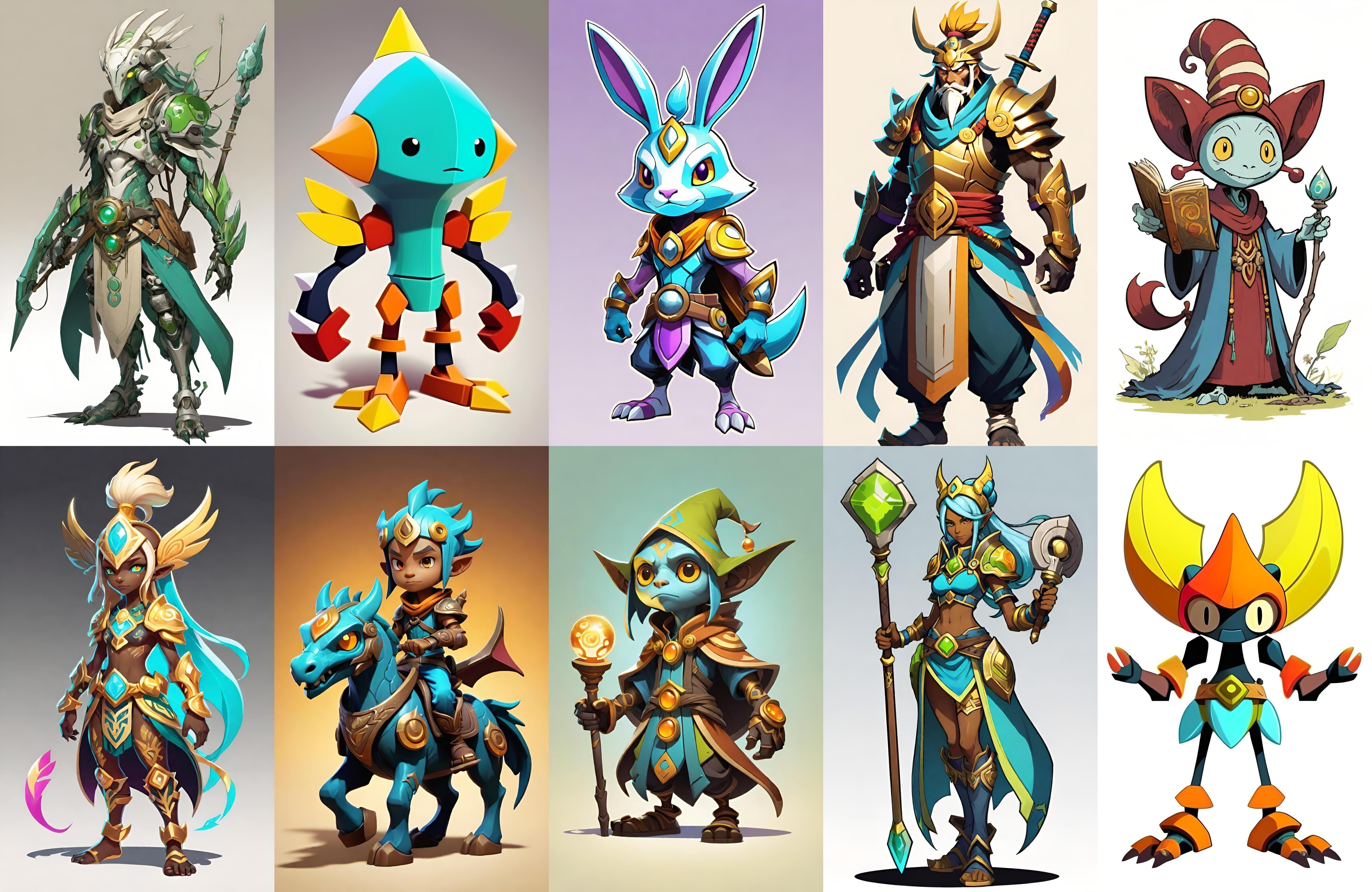 Base warrriorB bundle 7 pack 100 fbx Low-poly 3D model_10