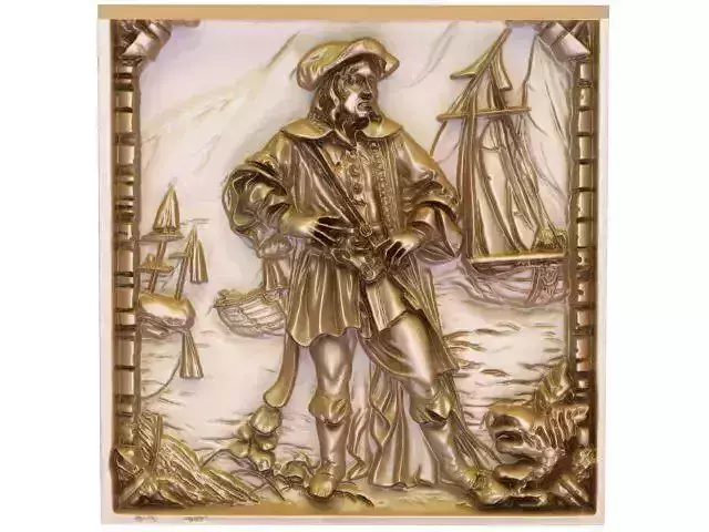 The lonely sailor stands on the endless shore 3D model