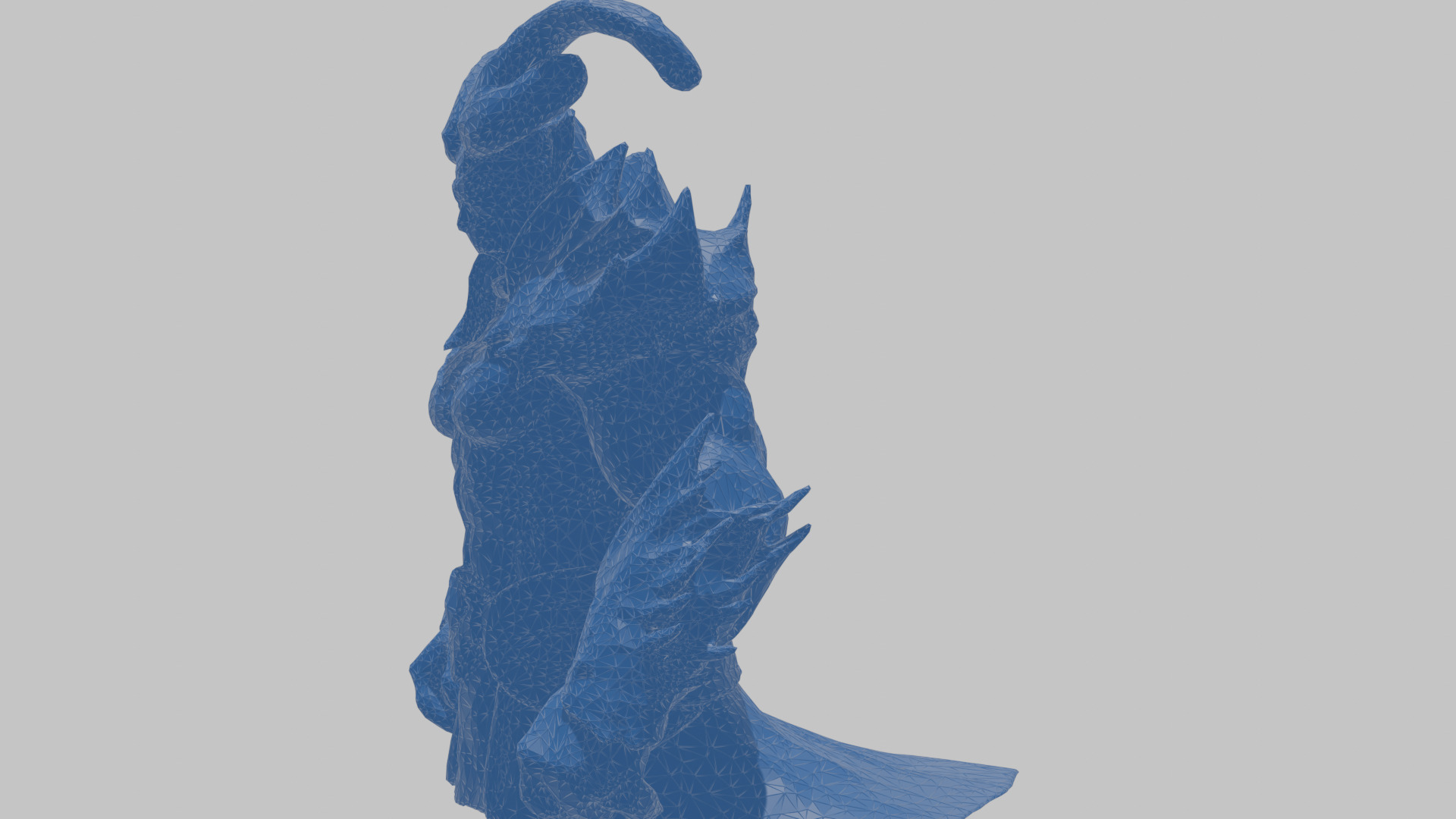 Humanoid Strong Red Demon Figure with Horns Low-poly 3D model_48