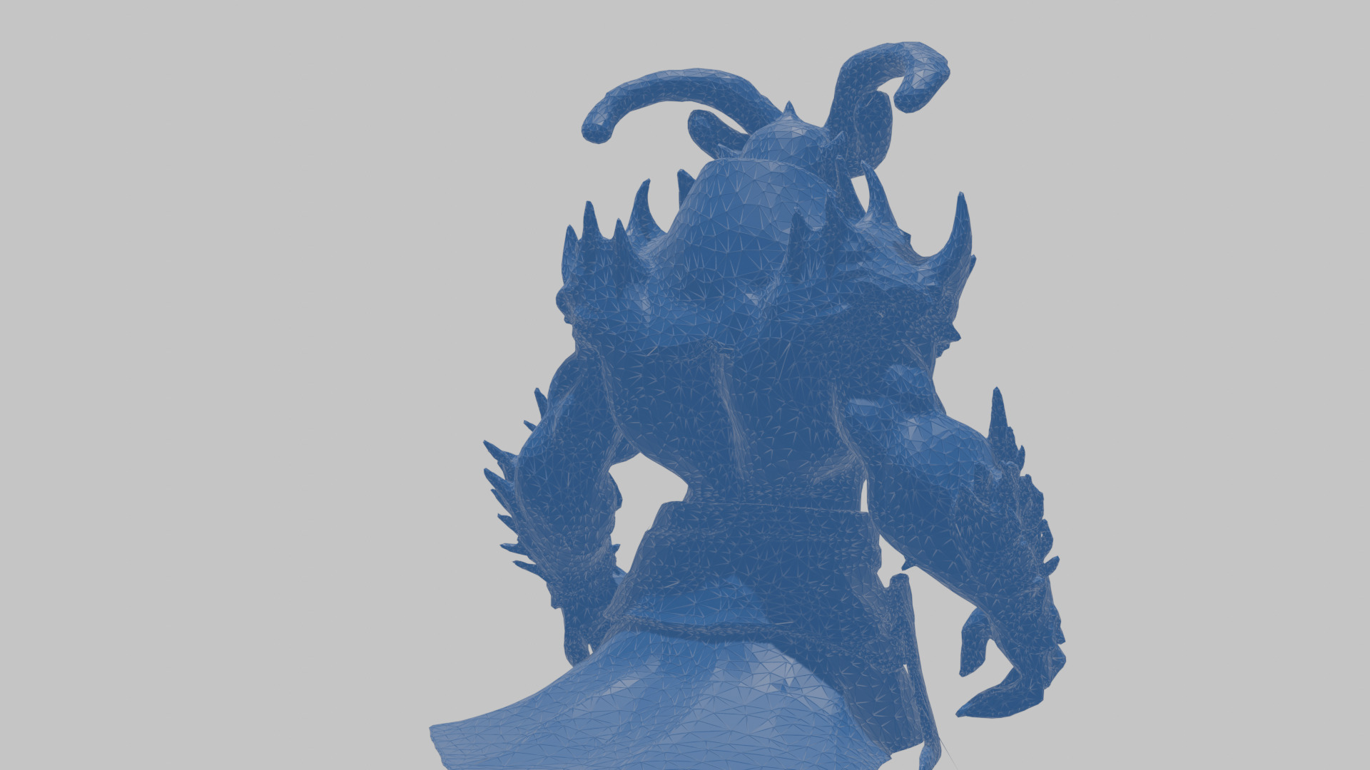Humanoid Strong Red Demon Figure with Horns Low-poly 3D model_44