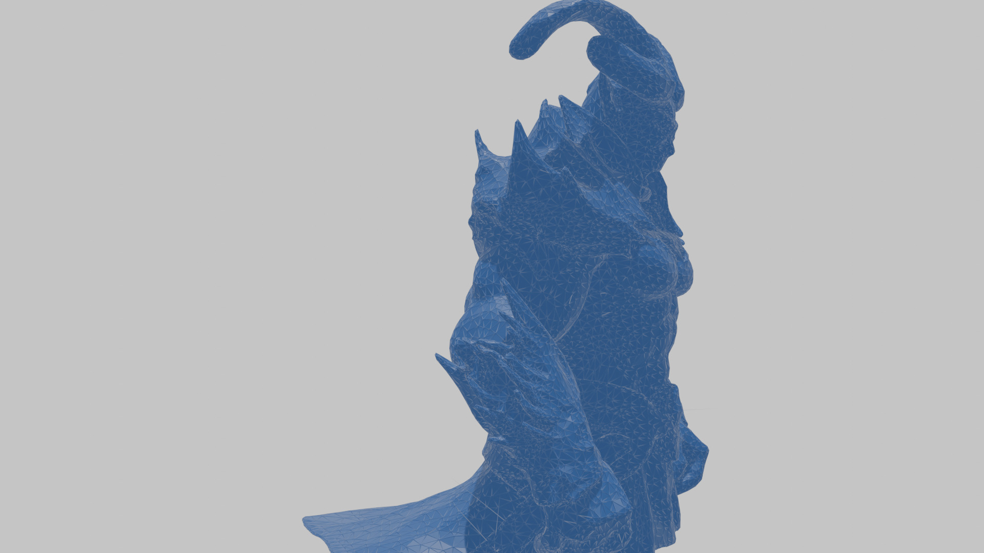 Humanoid Strong Red Demon Figure with Horns Low-poly 3D model_42