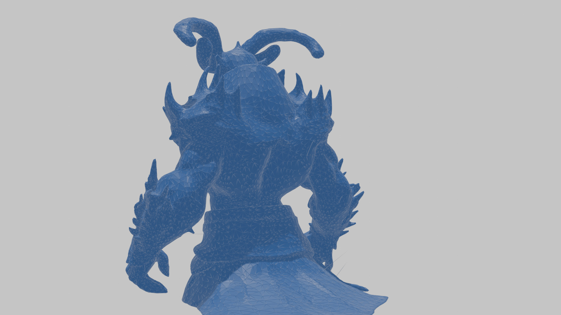 Humanoid Strong Red Demon Figure with Horns Low-poly 3D model_46