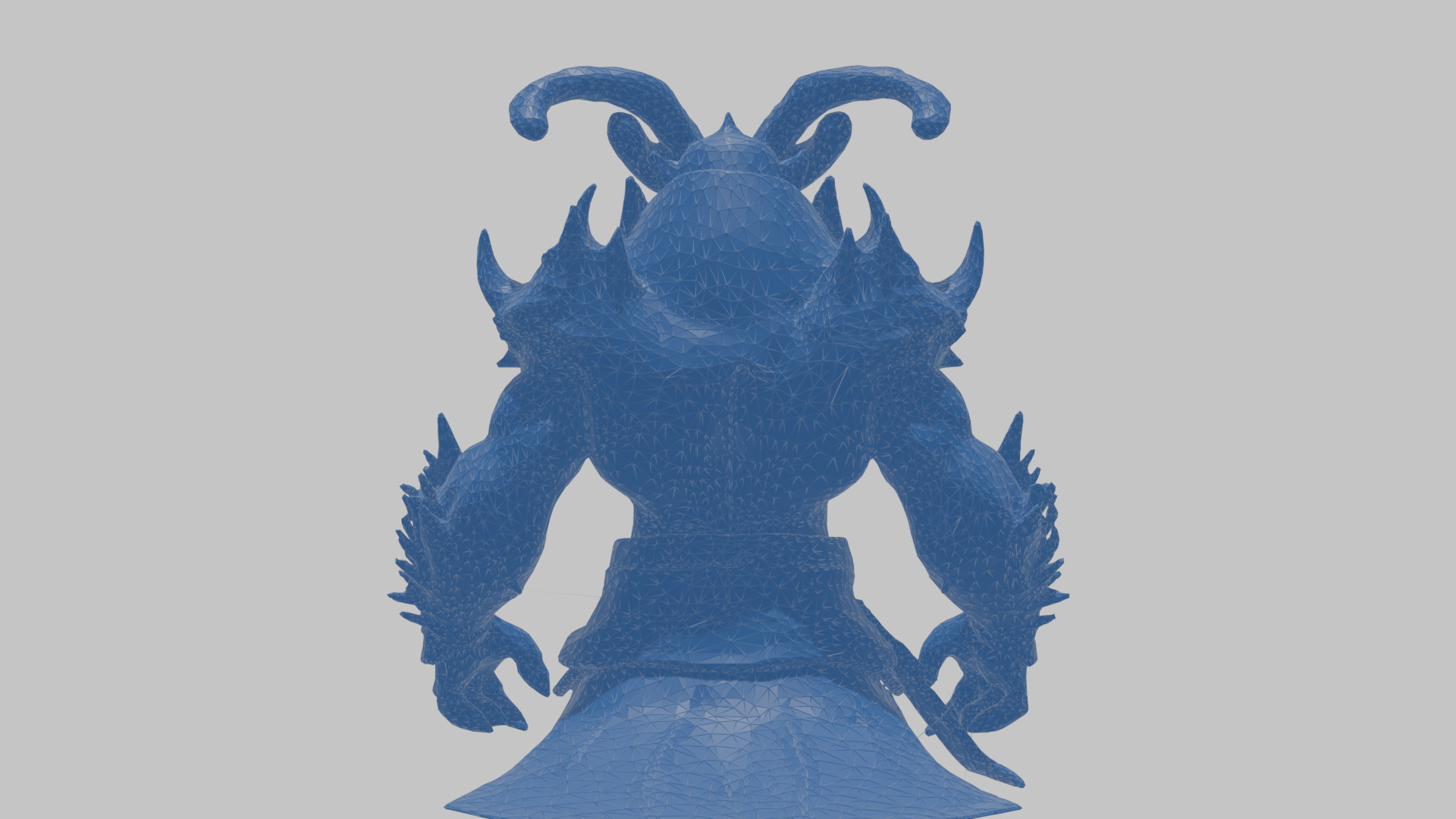 Humanoid Strong Red Demon Figure with Horns Low-poly 3D model_45