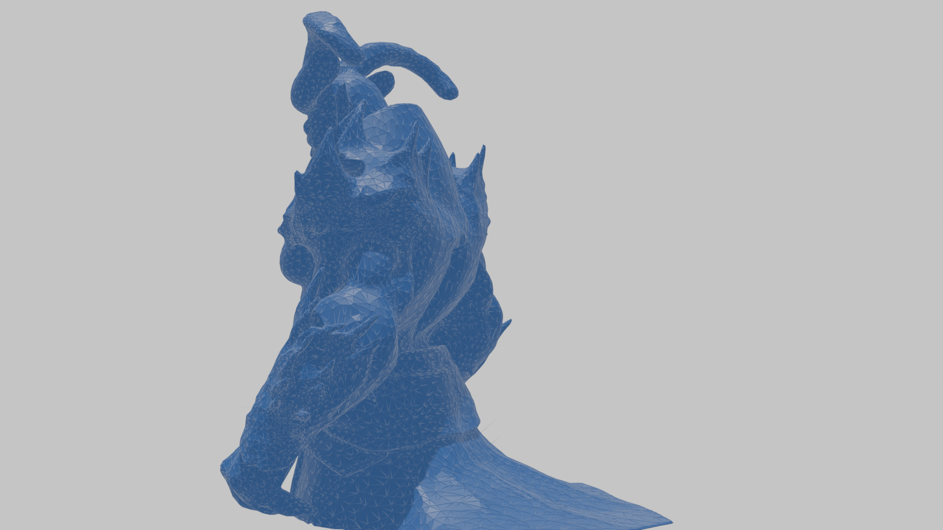 Humanoid Strong Red Demon Figure with Horns Low-poly 3D model_47