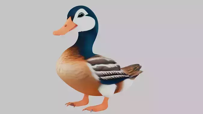 Detailed 3D Model of a Stylized Duck