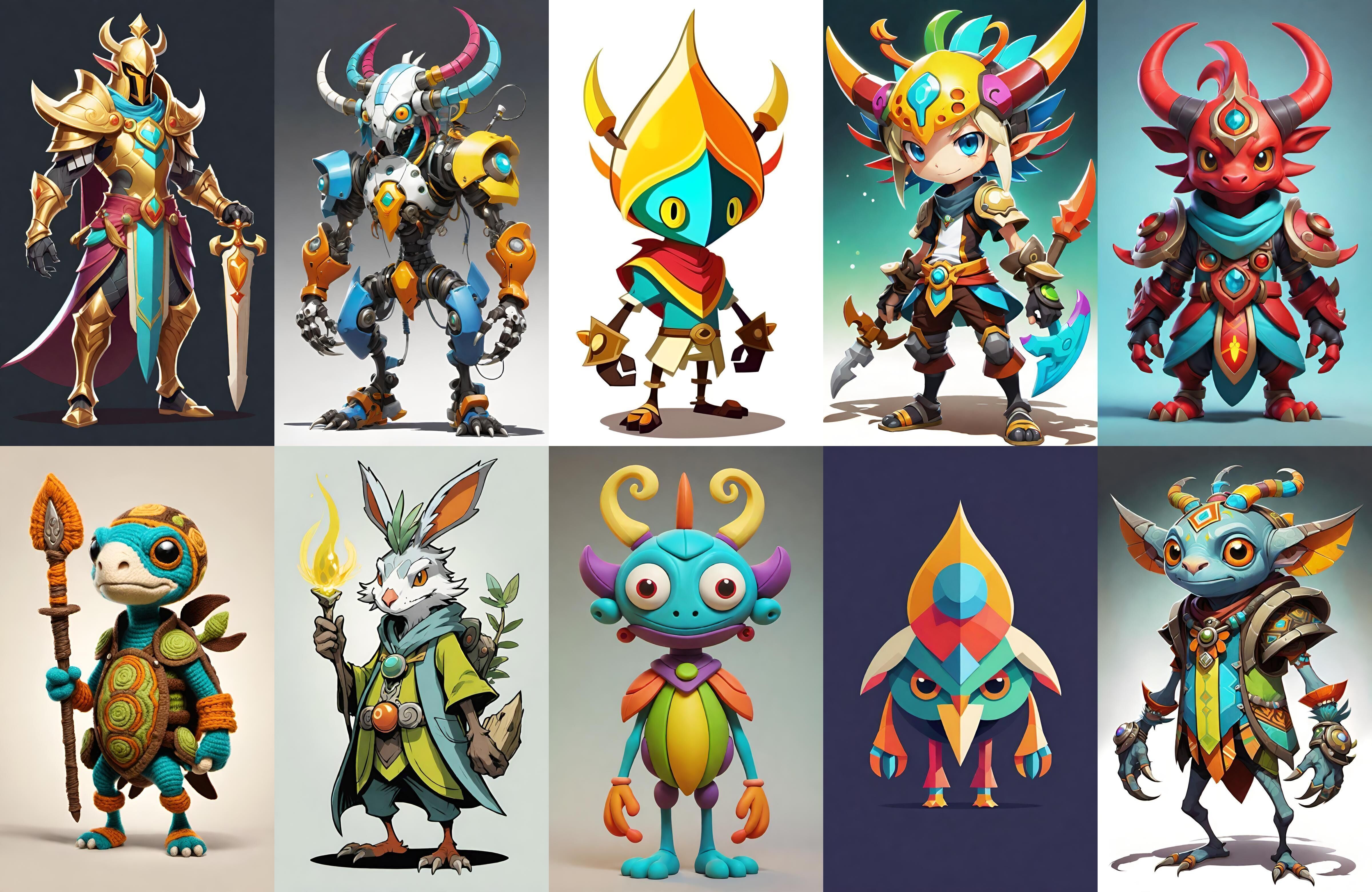 Base warrriorB bundle 4 pack 100 fbx Low-poly 3D model_18