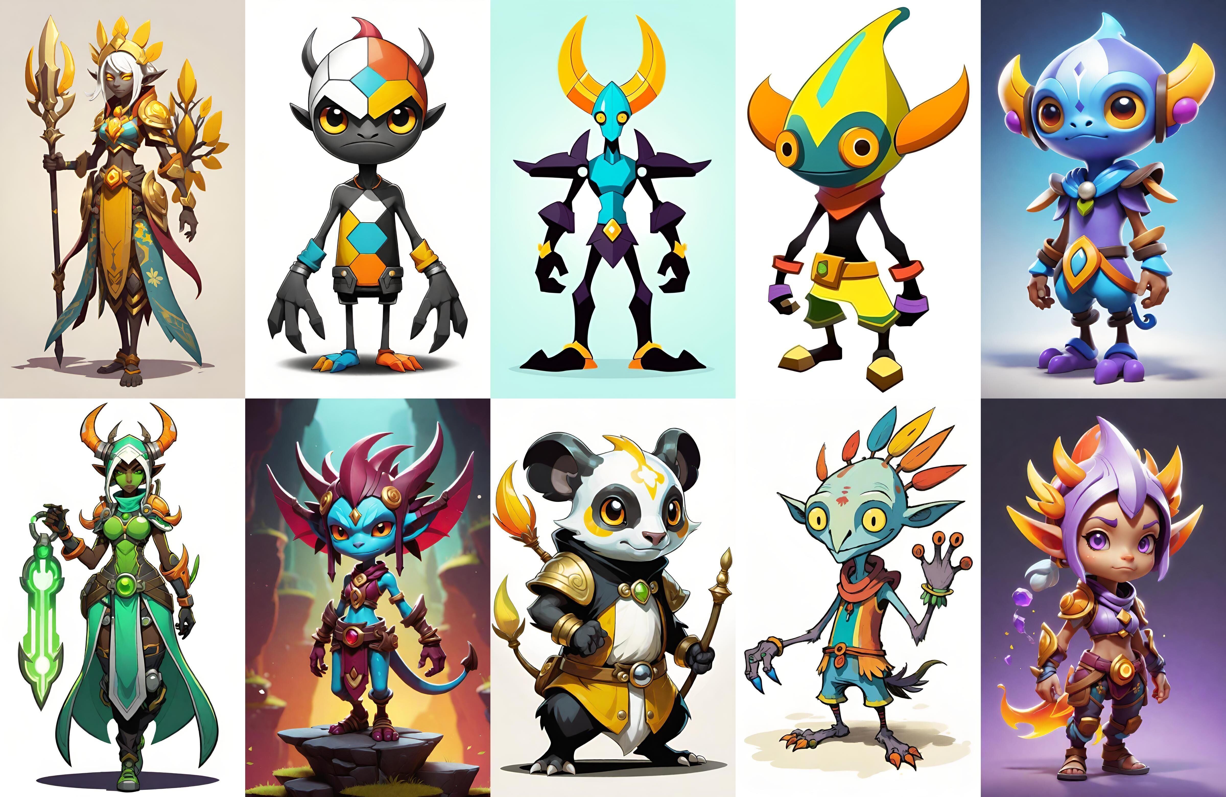 Base warrriorB bundle 4 pack 100 fbx Low-poly 3D model_4