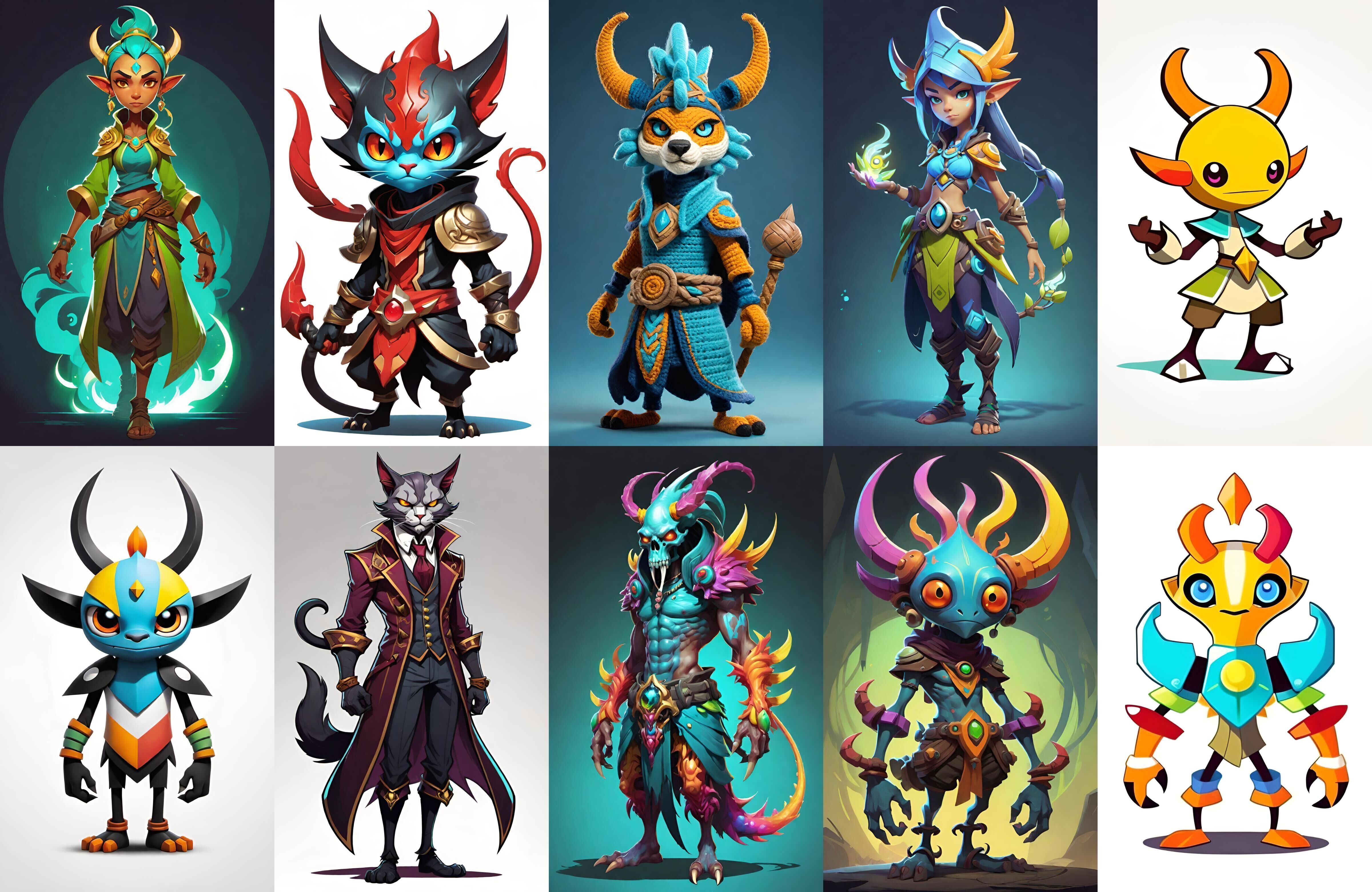 Base warrriorB bundle 4 pack 100 fbx Low-poly 3D model_2