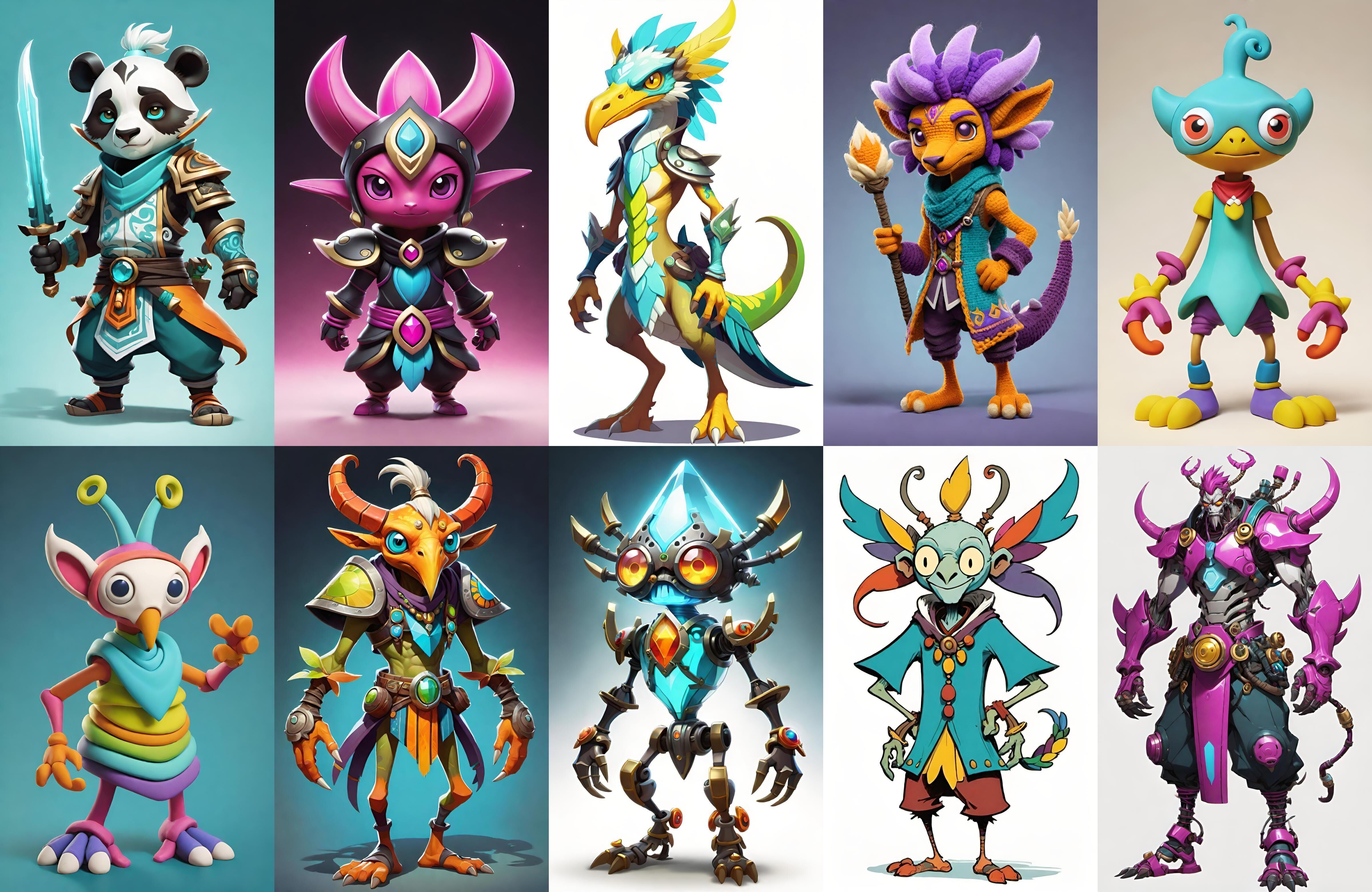 Base warrriorB bundle 4 pack 100 fbx Low-poly 3D model_16