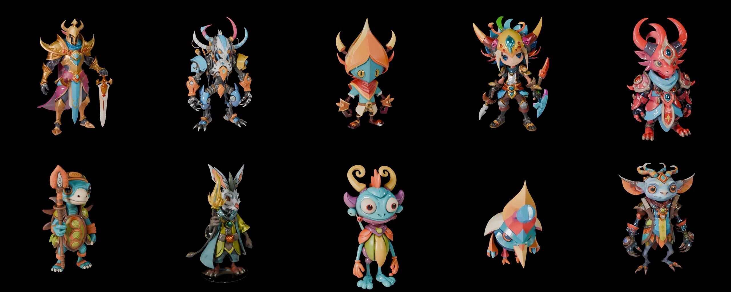 Base warrriorB bundle 4 pack 100 fbx Low-poly 3D model_19