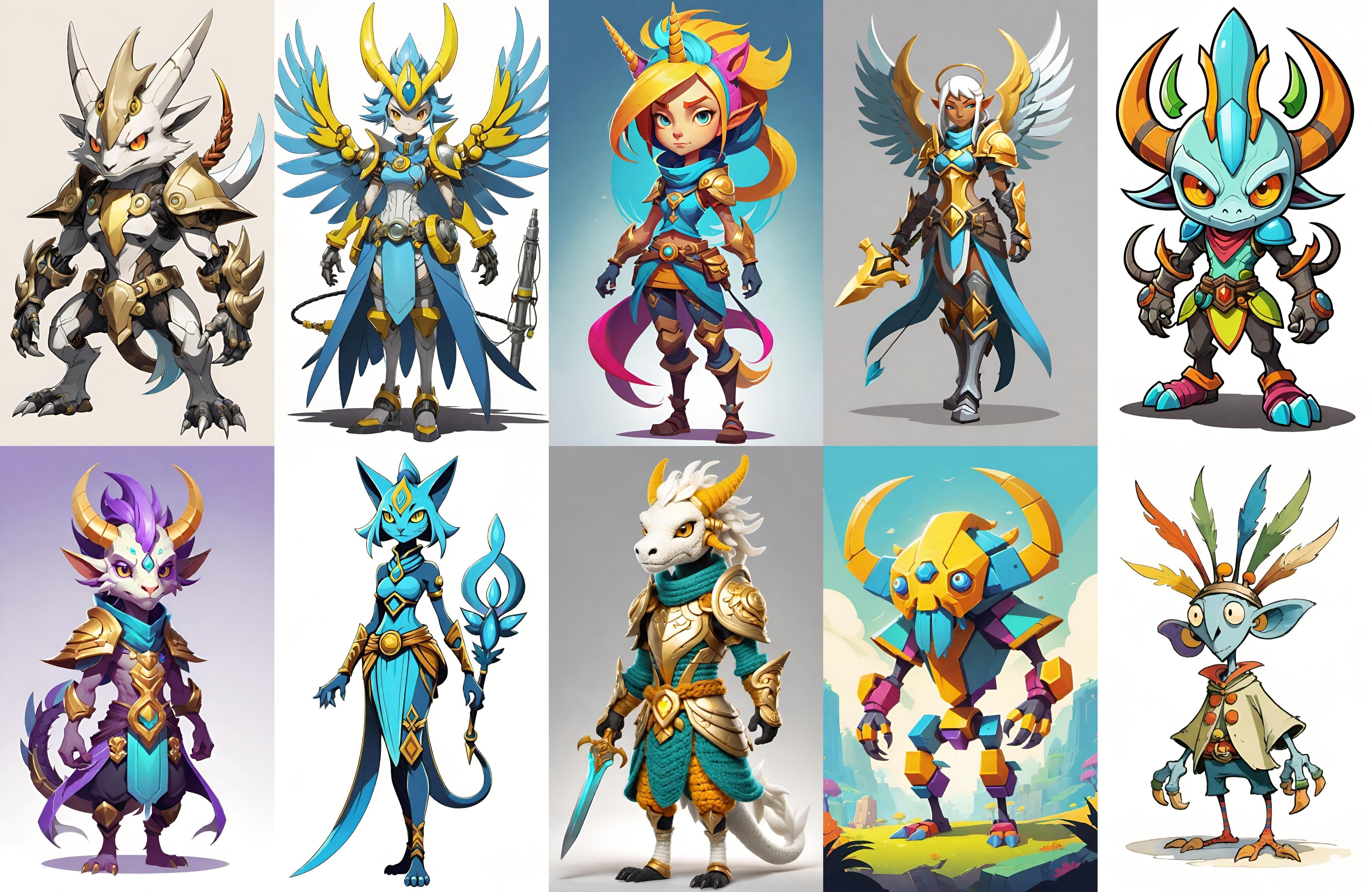 Base warrriorB bundle 4 pack 100 fbx Low-poly 3D model_14