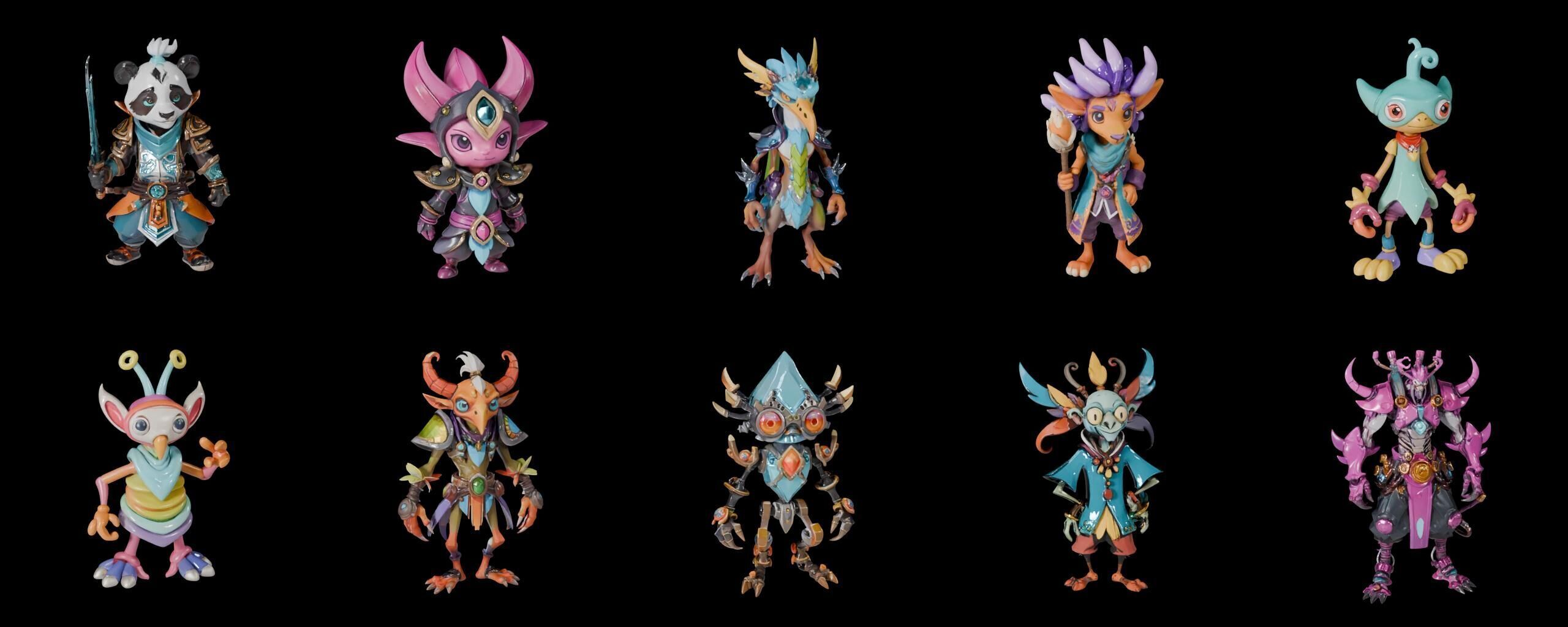 Base warrriorB bundle 4 pack 100 fbx Low-poly 3D model_17