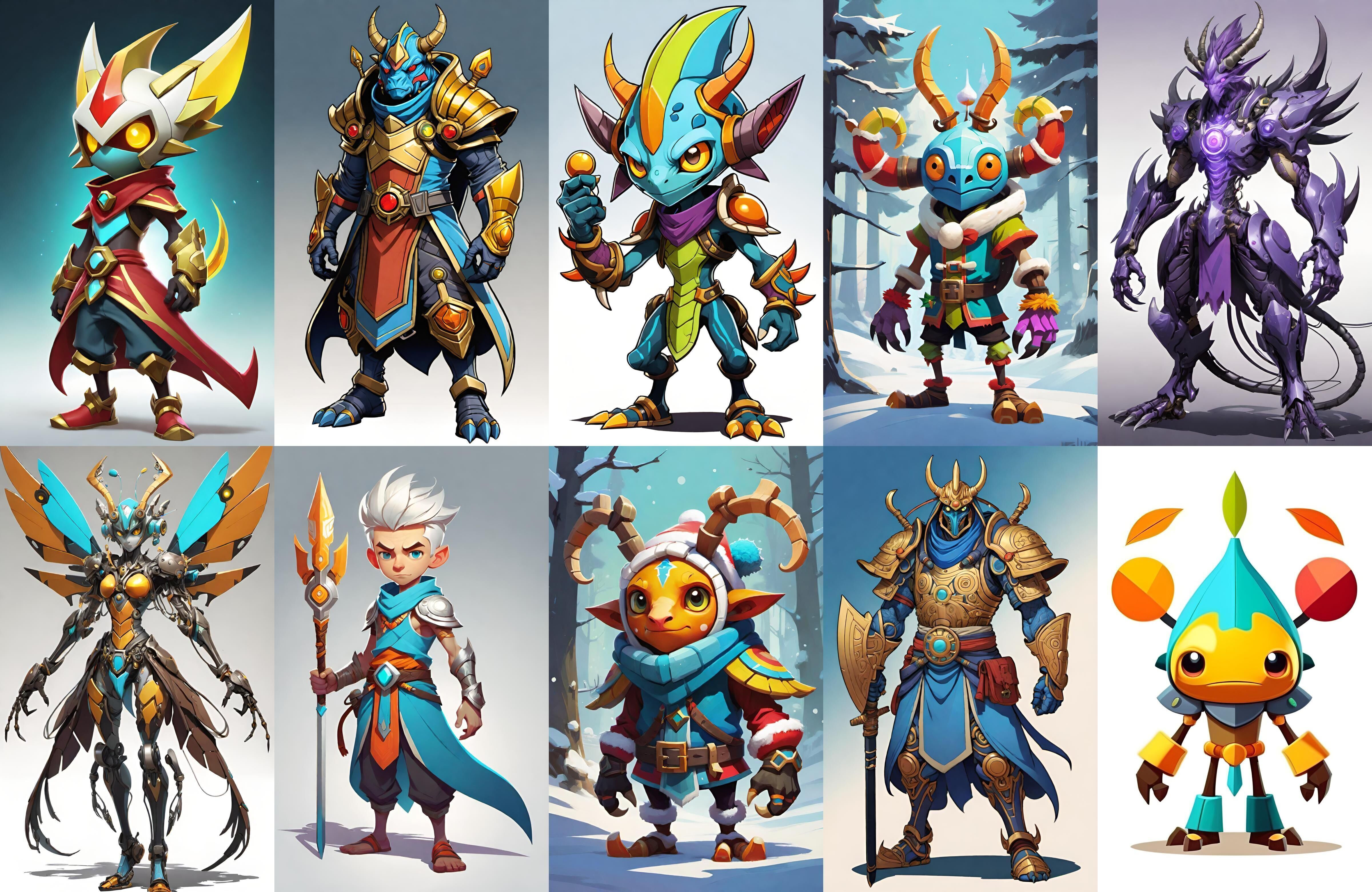 Base warrriorB bundle 4 pack 100 fbx Low-poly 3D model_12