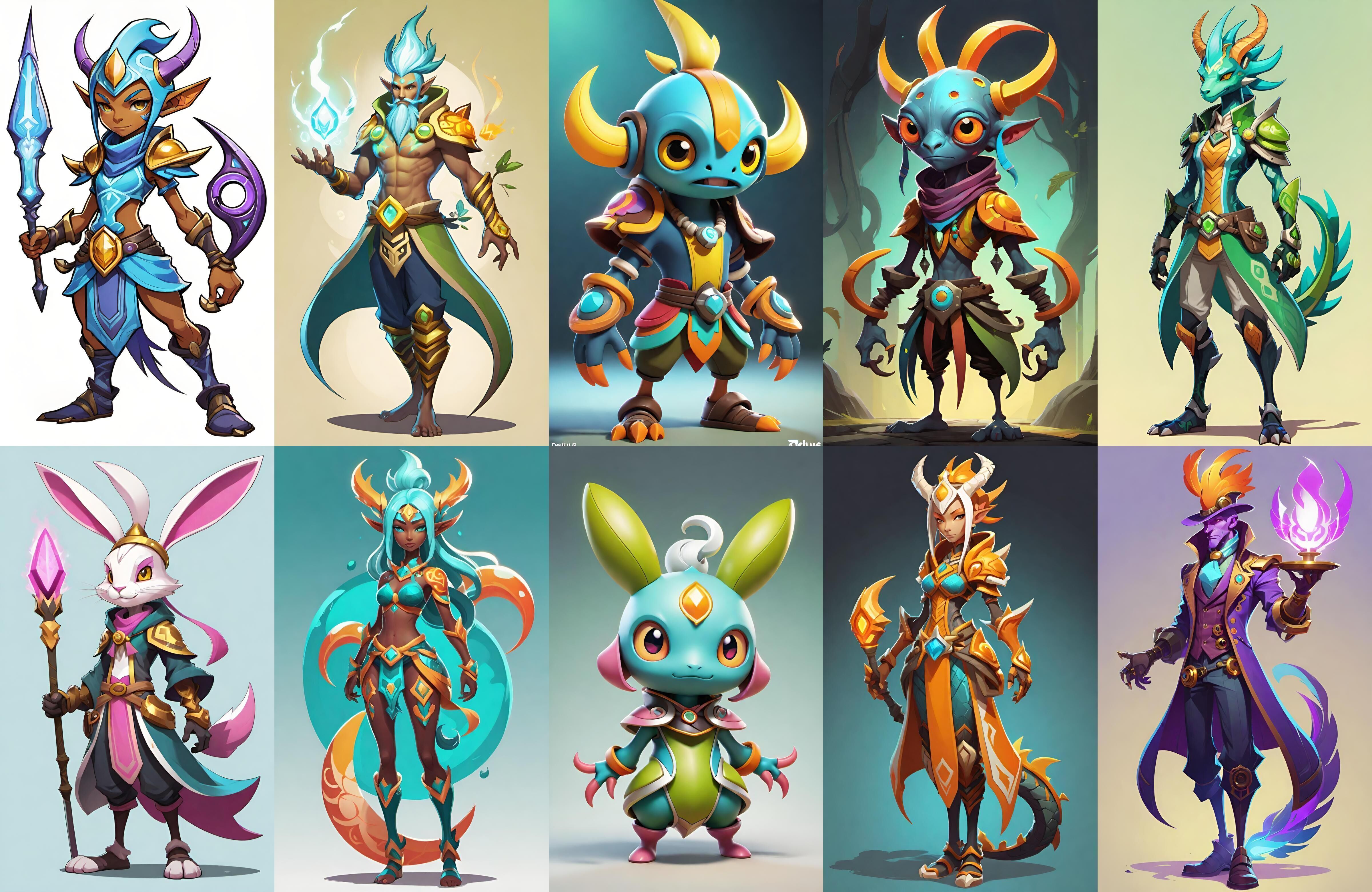 Base warrriorB bundle 4 pack 100 fbx Low-poly 3D model_10