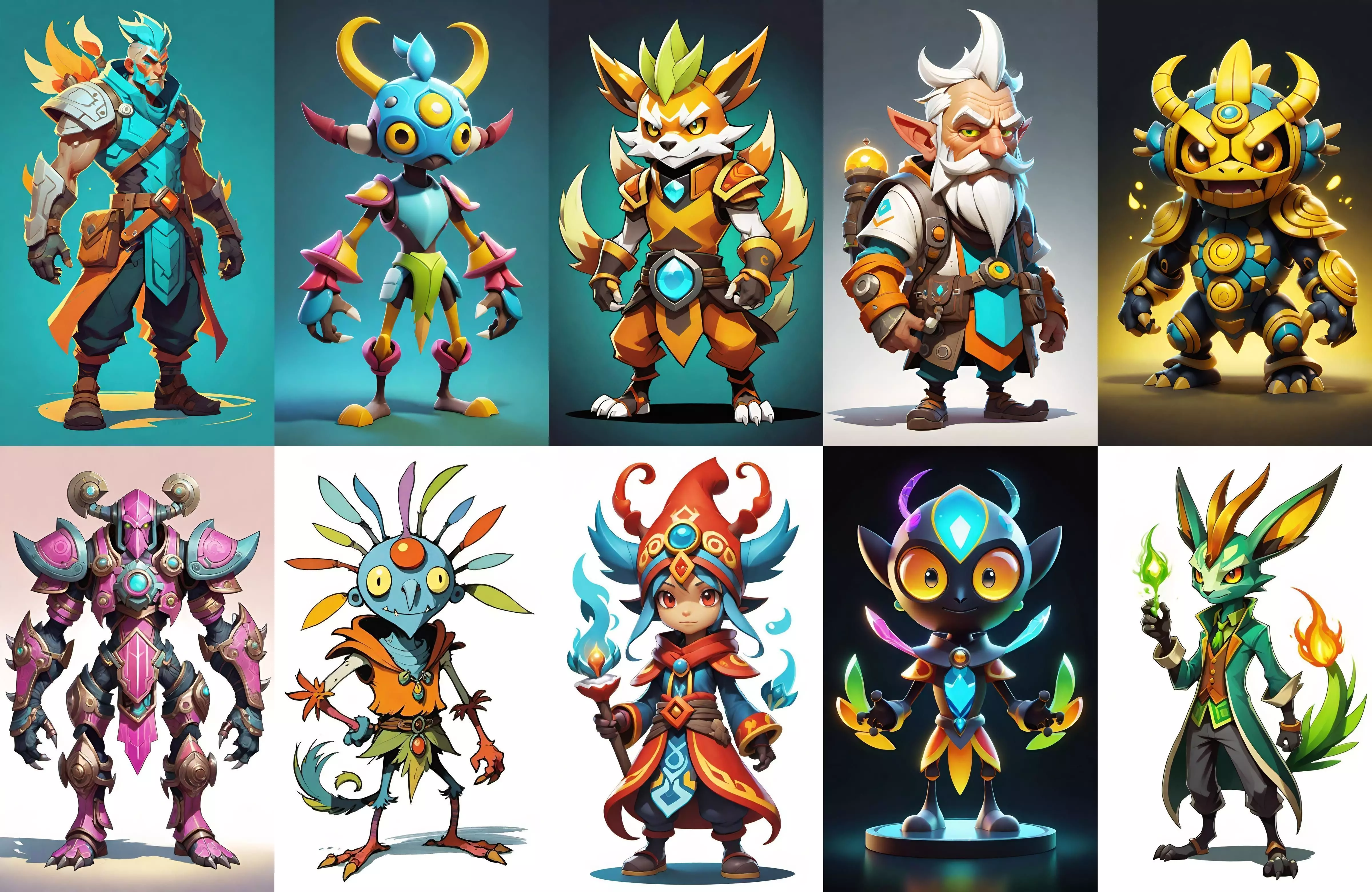 Base warrriorB bundle 4 pack 100 fbx Low-poly 3D model_0