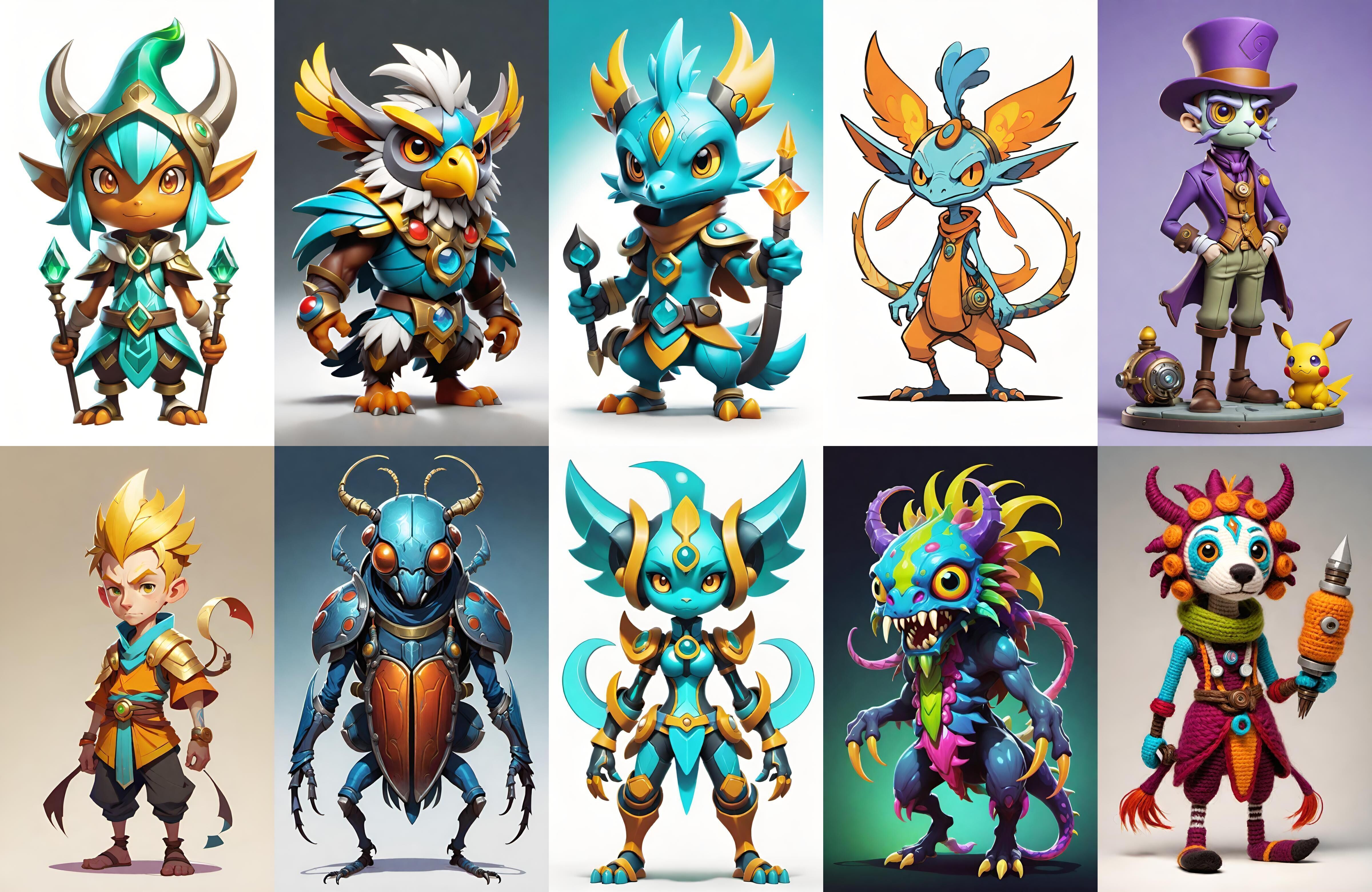 Base warrriorB bundle 4 pack 100 fbx Low-poly 3D model_8