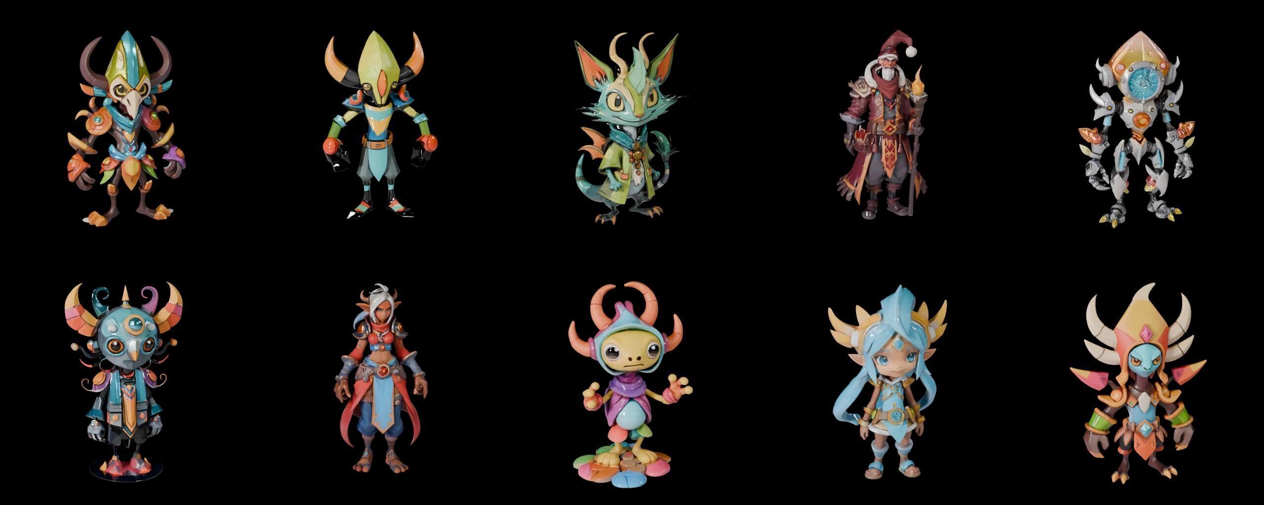 Base warrriorB bundle 4 pack 100 fbx Low-poly 3D model_7