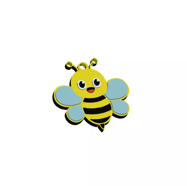 Bee Keychain Stylish 3D print model 3D print model_0