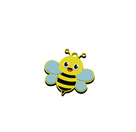 Bee Keychain Stylish 3D print model 3D print model_1