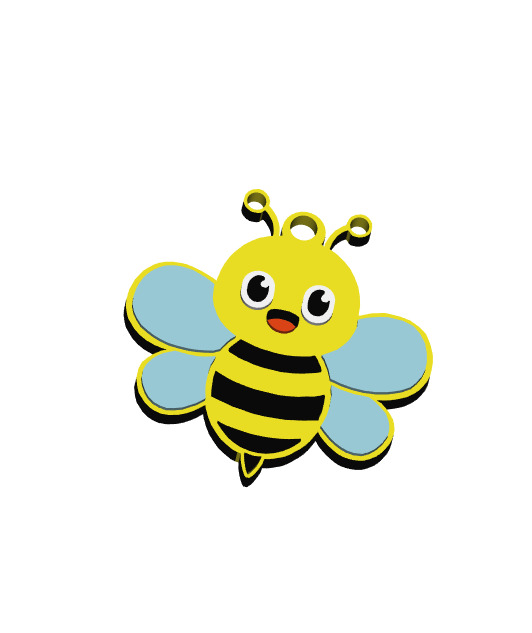 Bee Keychain Stylish 3D print model 3D print model_2