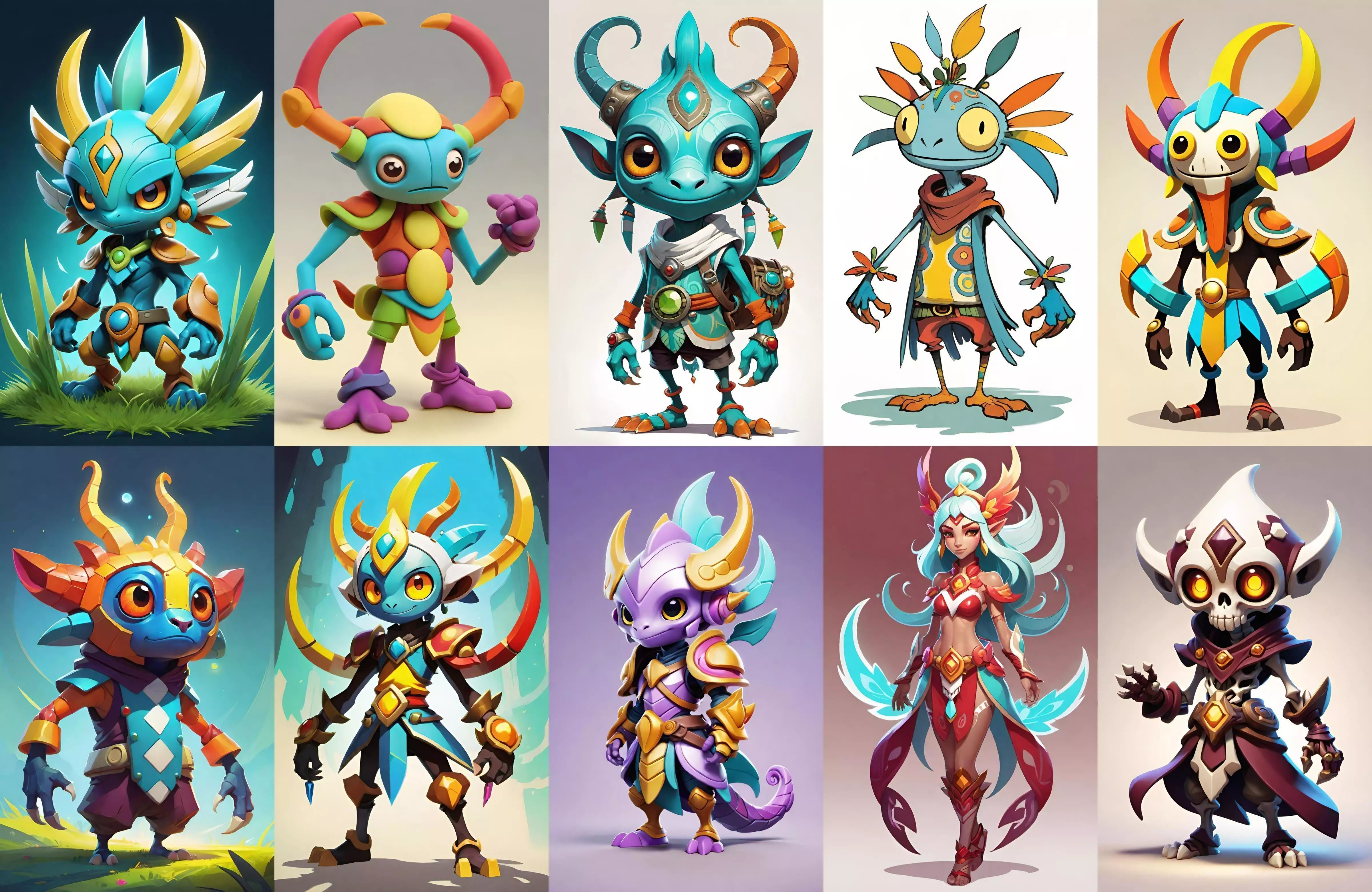 Base warrriorB bundle 3 pack 100 fbx Low-poly 3D model_0