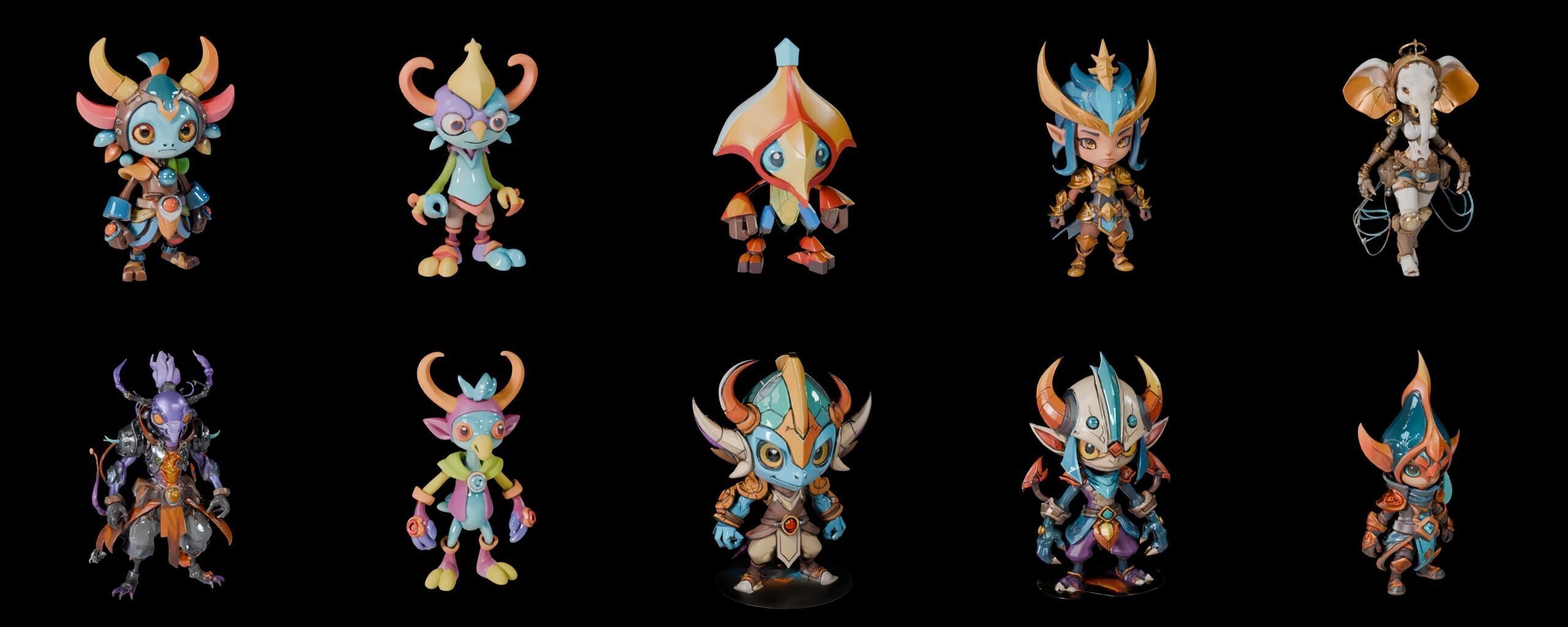 Base warrriorB bundle 3 pack 100 fbx Low-poly 3D model_7