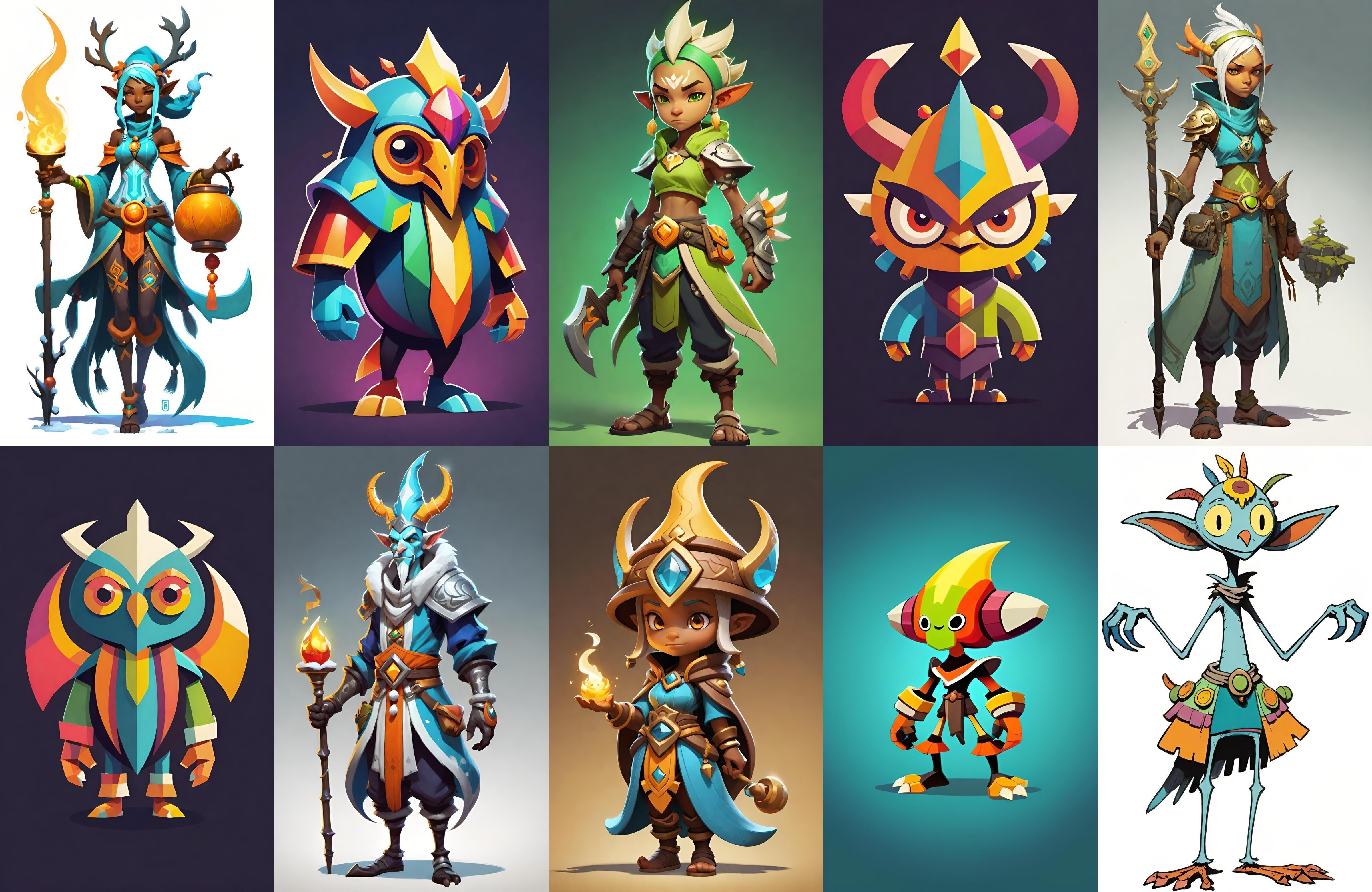 Base warrriorB bundle 3 pack 100 fbx Low-poly 3D model_10