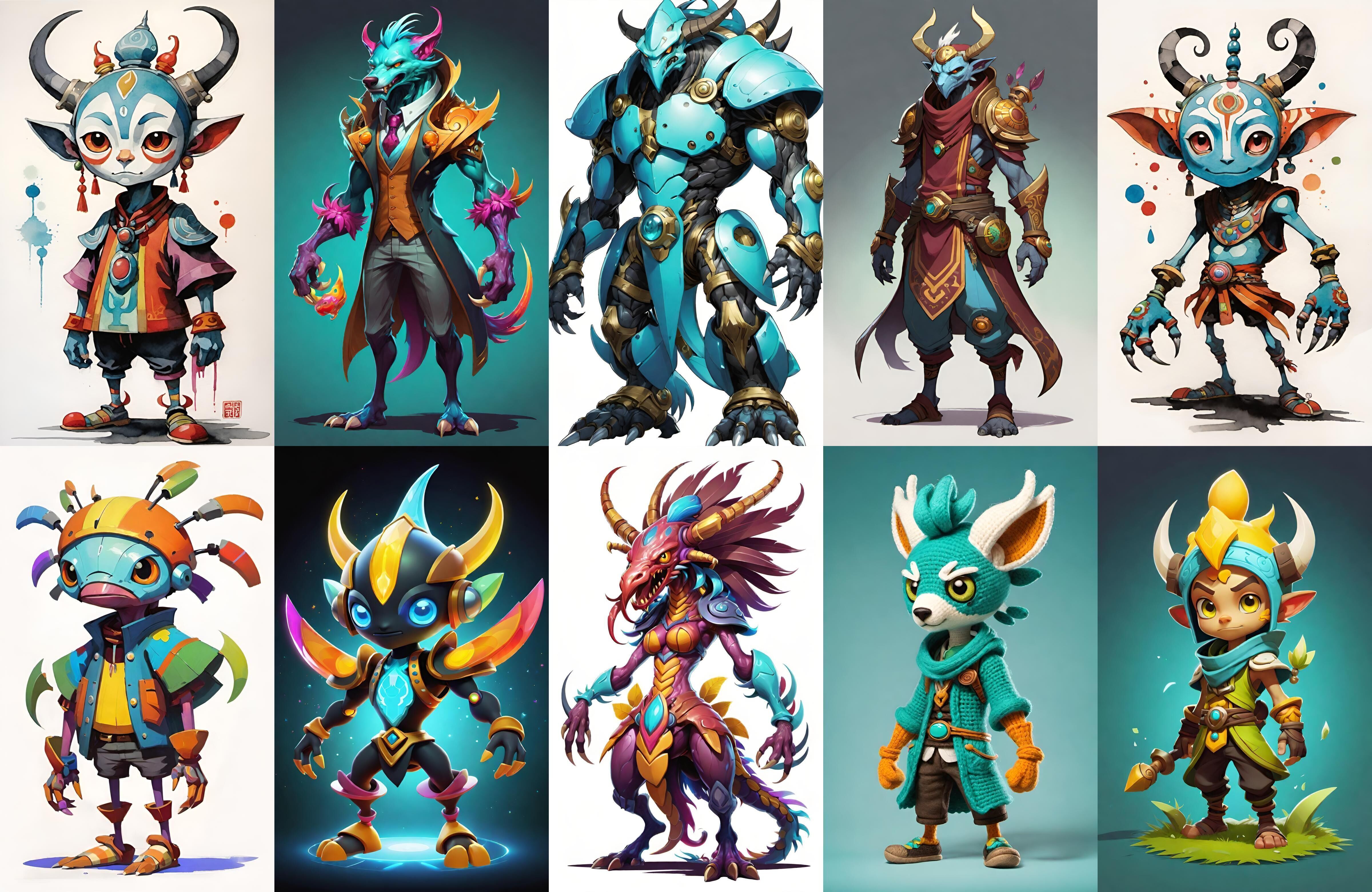 Base warrriorB bundle 3 pack 100 fbx Low-poly 3D model_14