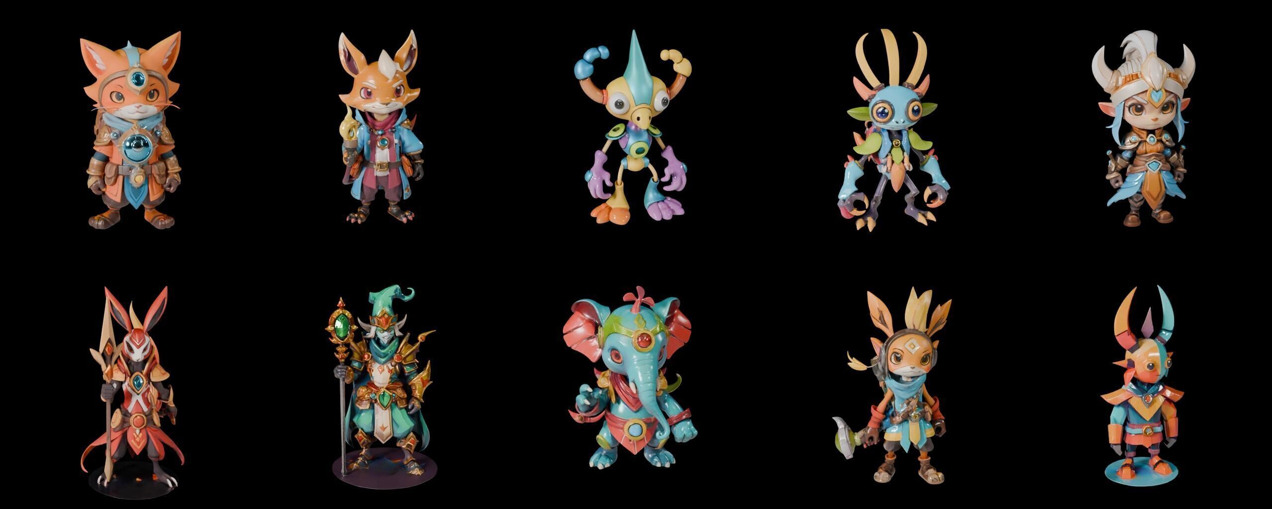 Base warrriorB bundle 3 pack 100 fbx Low-poly 3D model_13