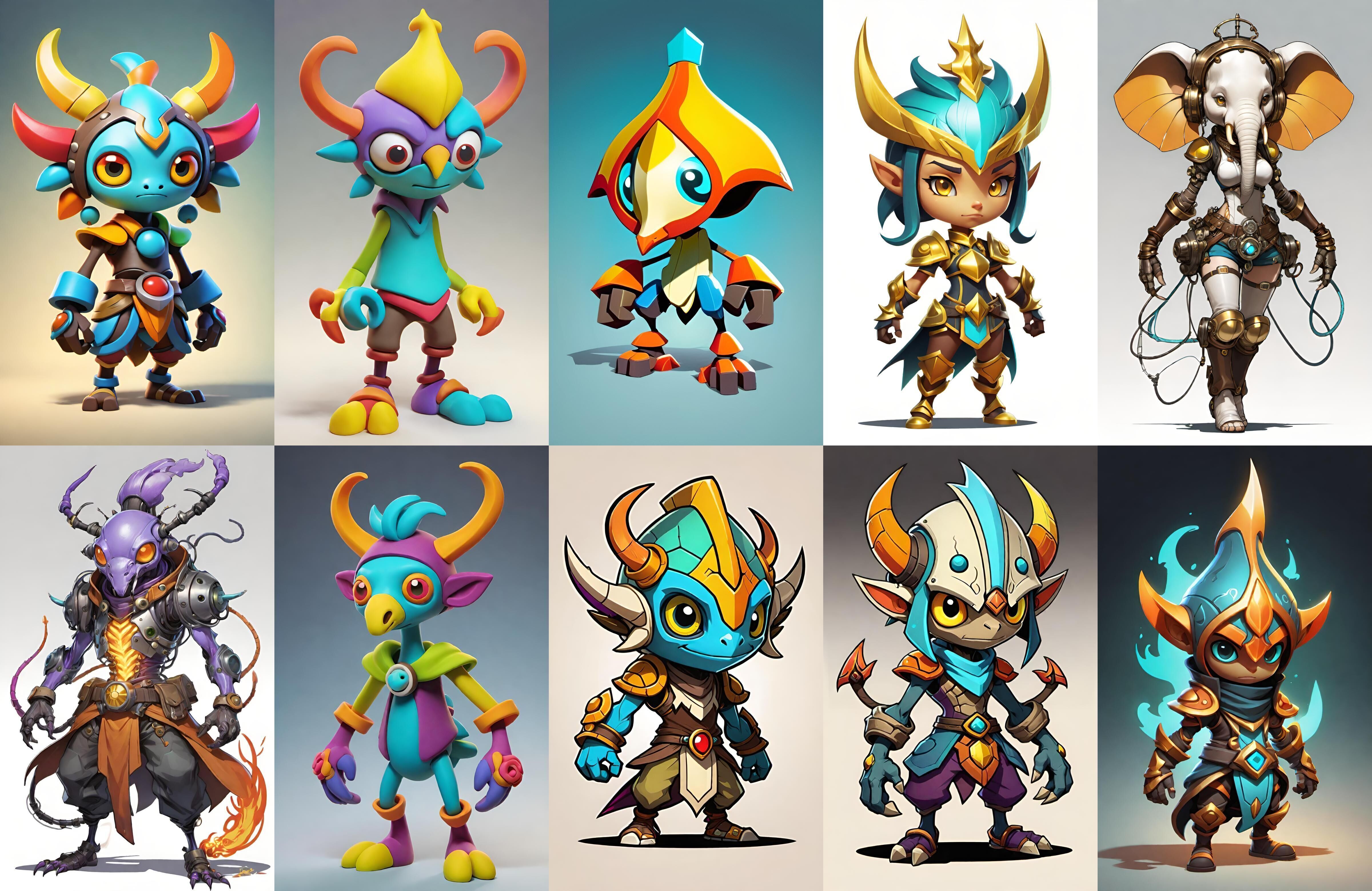 Base warrriorB bundle 3 pack 100 fbx Low-poly 3D model_6