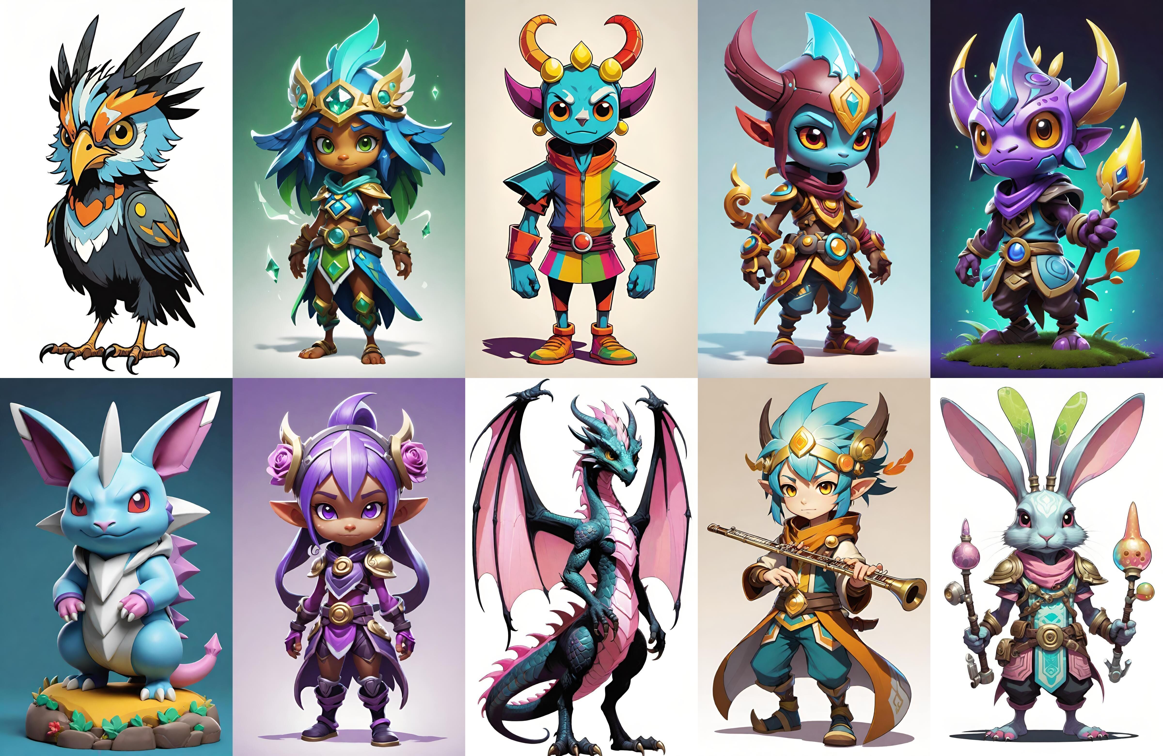 Base warrriorB bundle 3 pack 100 fbx Low-poly 3D model_16