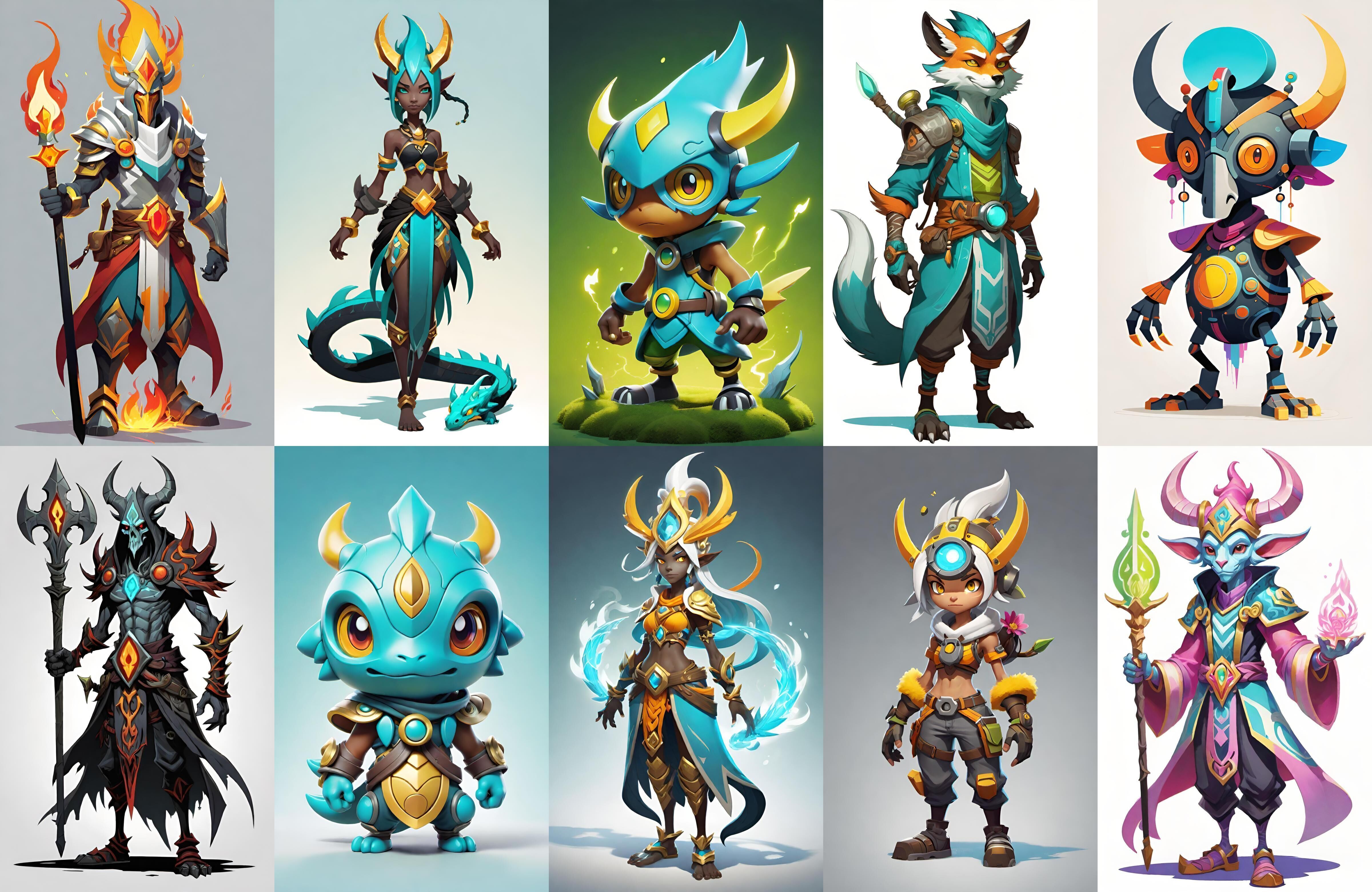 Base warrriorB bundle 3 pack 100 fbx Low-poly 3D model_18