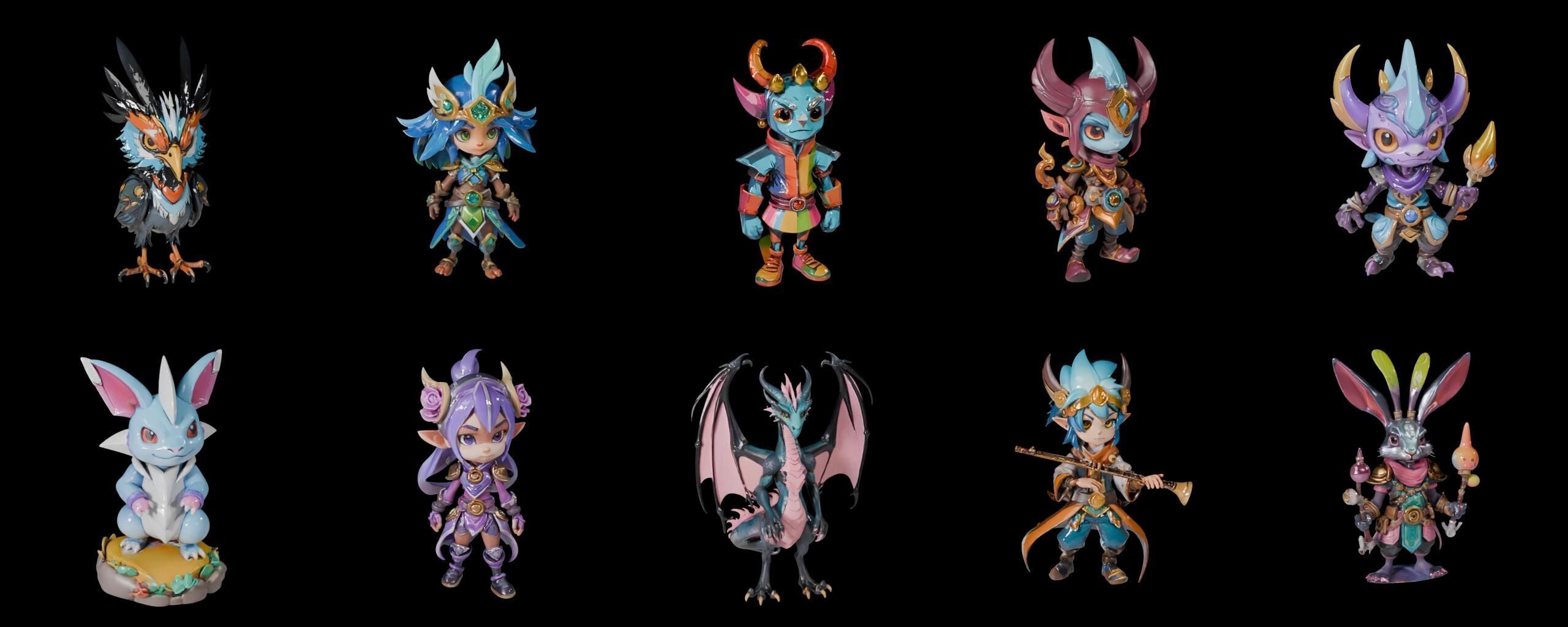 Base warrriorB bundle 3 pack 100 fbx Low-poly 3D model_17