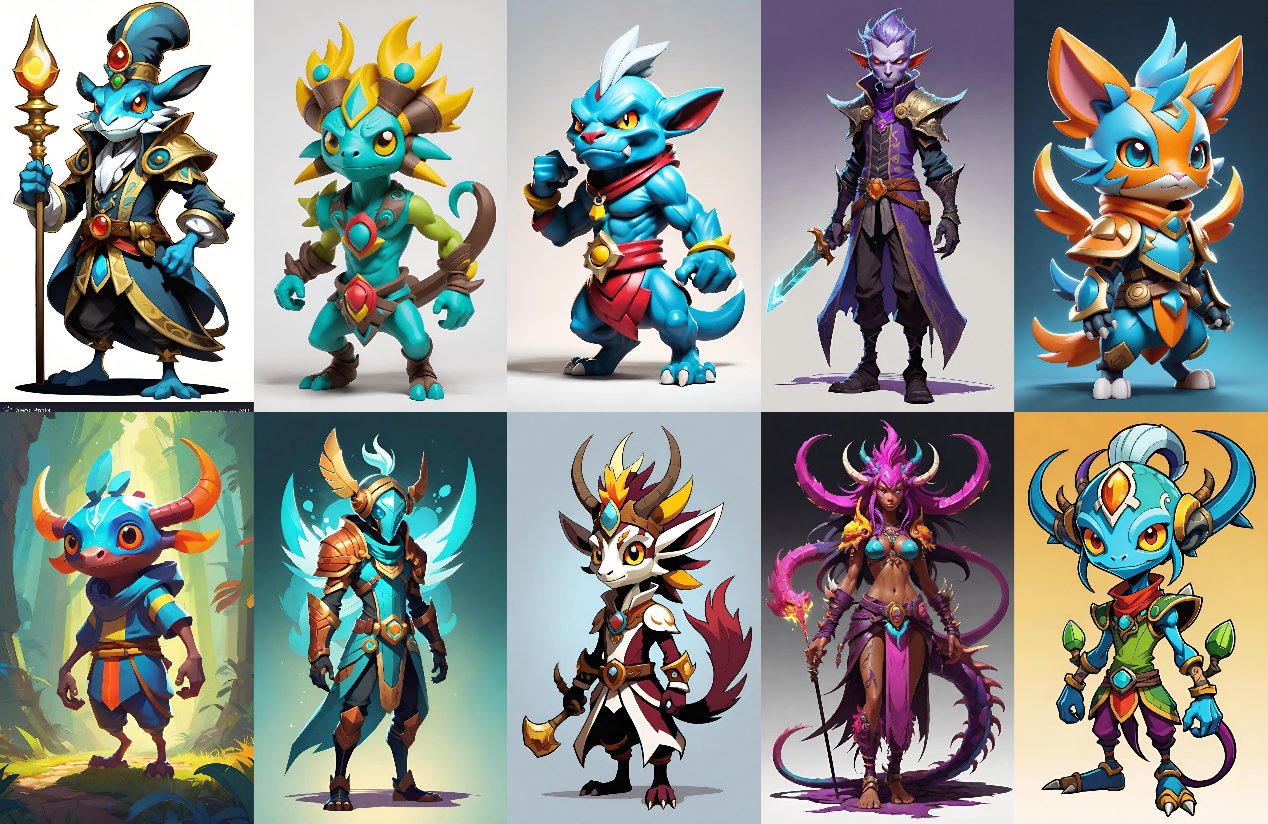 Base warrriorB bundle 12 pack 100 fbx Low-poly 3D model_2