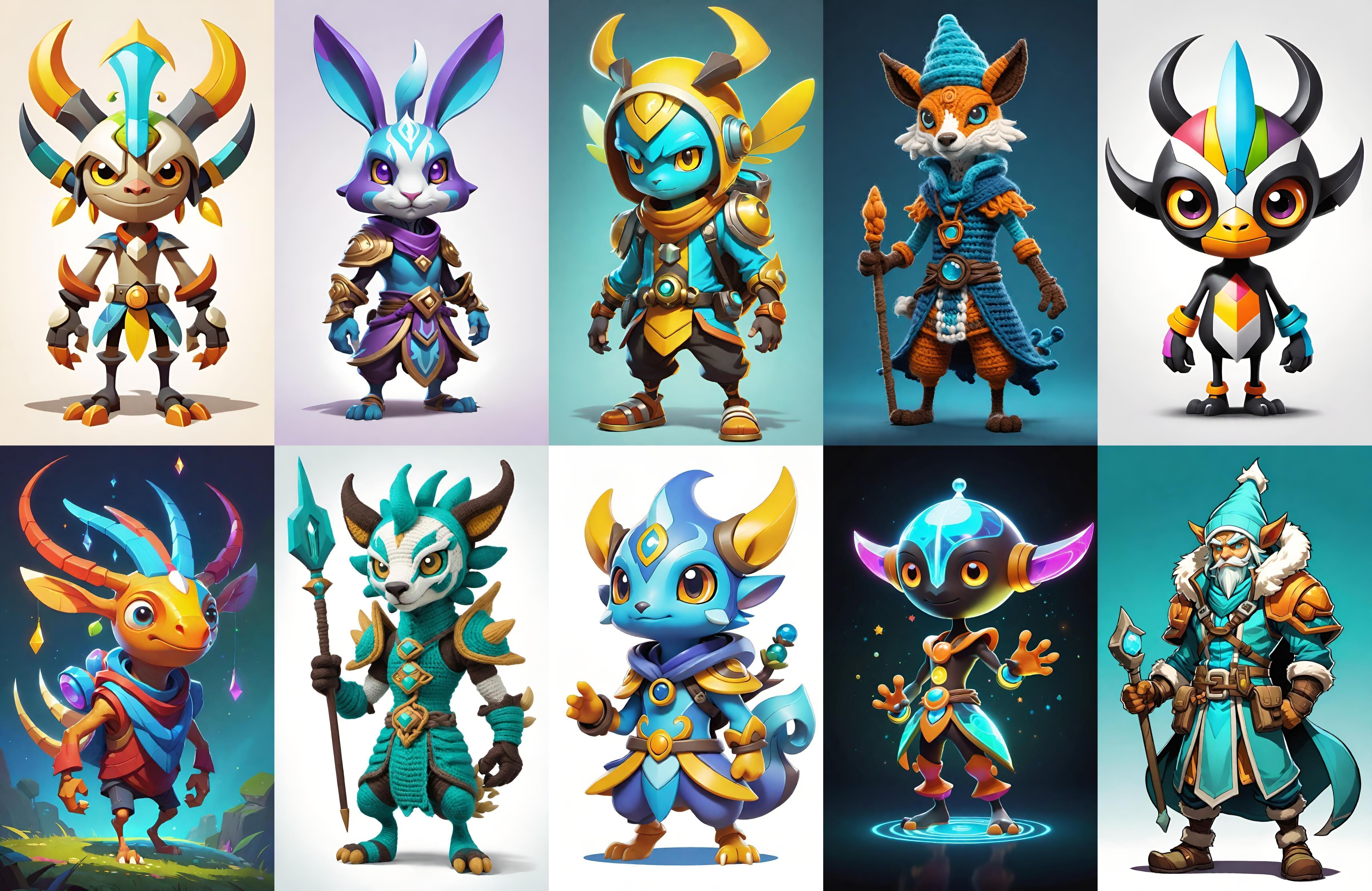 Base warrriorB bundle 12 pack 100 fbx Low-poly 3D model_4