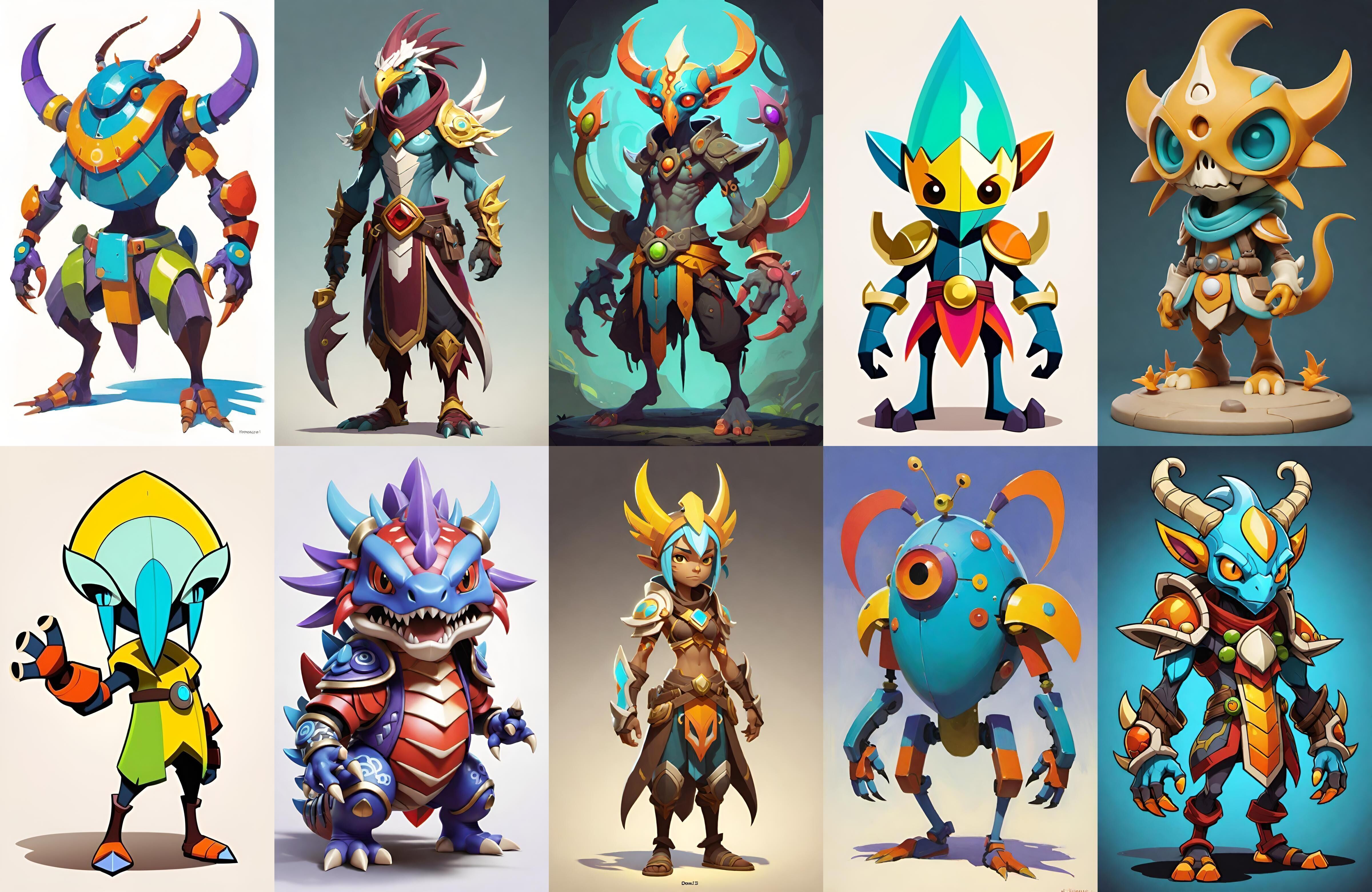 Base warrriorB bundle 12 pack 100 fbx Low-poly 3D model_14