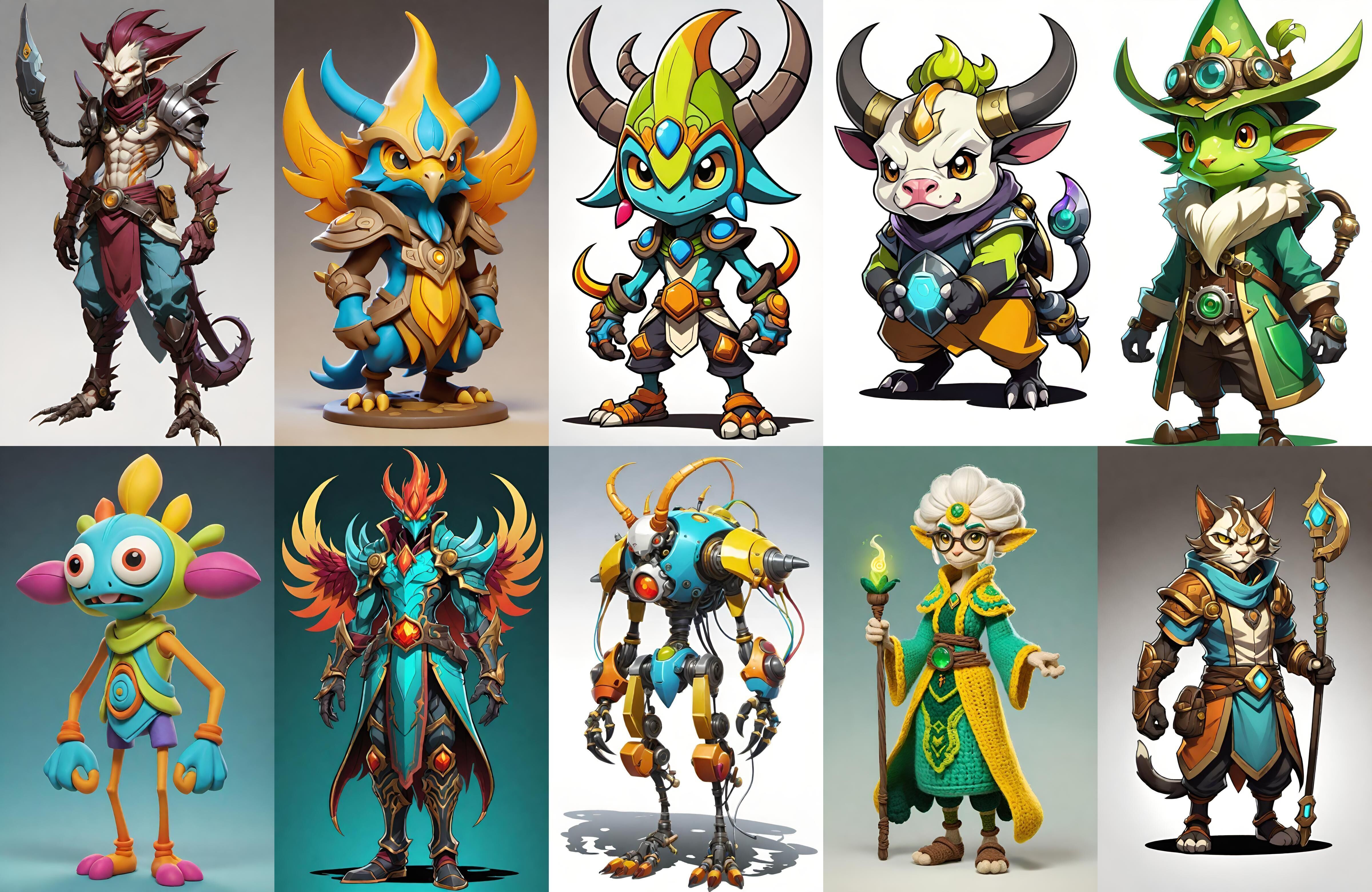 Base warrriorB bundle 12 pack 100 fbx Low-poly 3D model_18