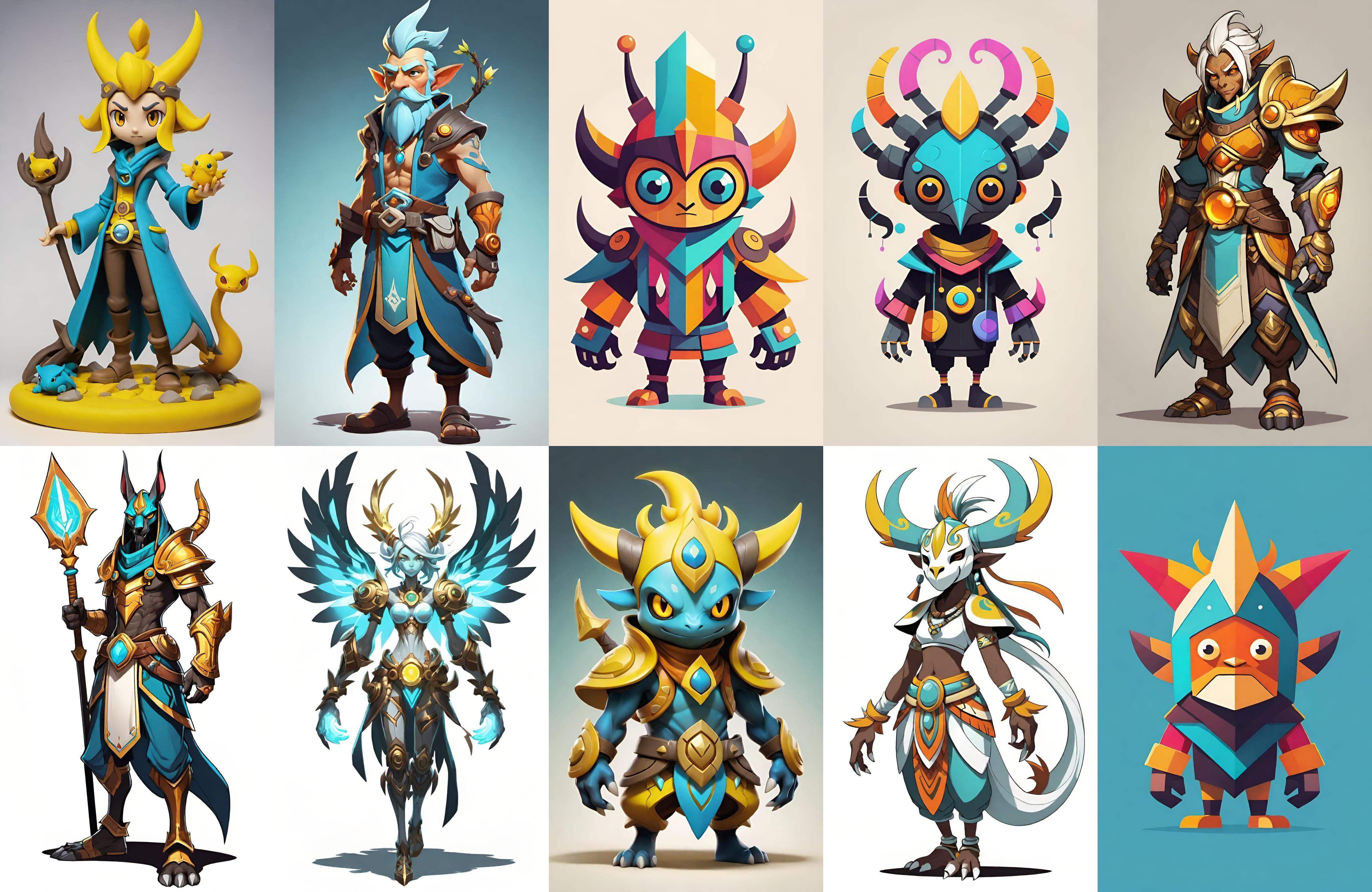 Base warrriorB bundle 12 pack 100 fbx Low-poly 3D model_8