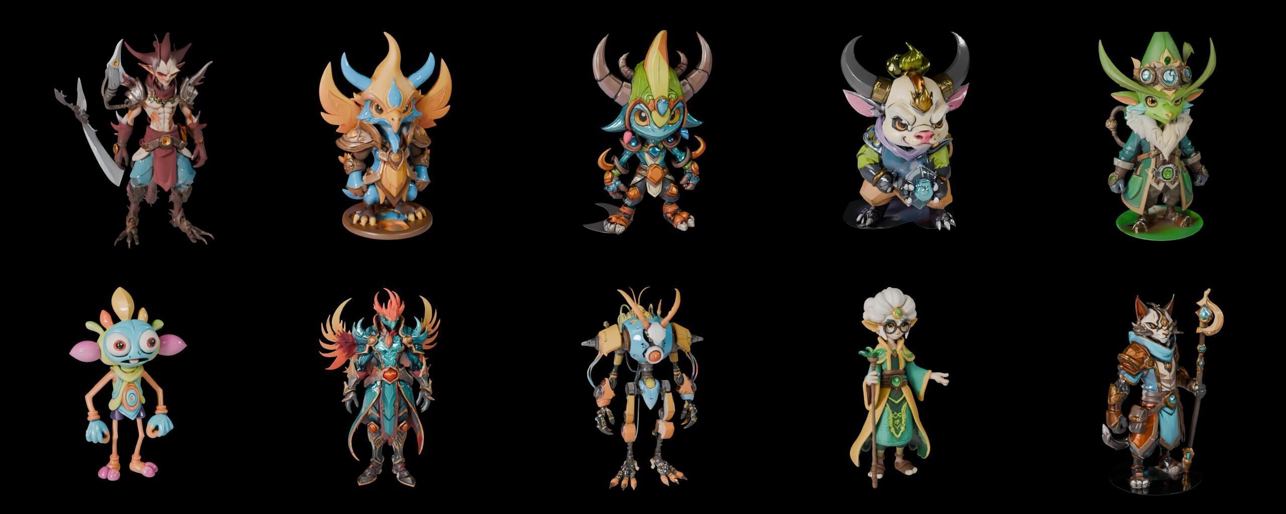 Base warrriorB bundle 12 pack 100 fbx Low-poly 3D model_19